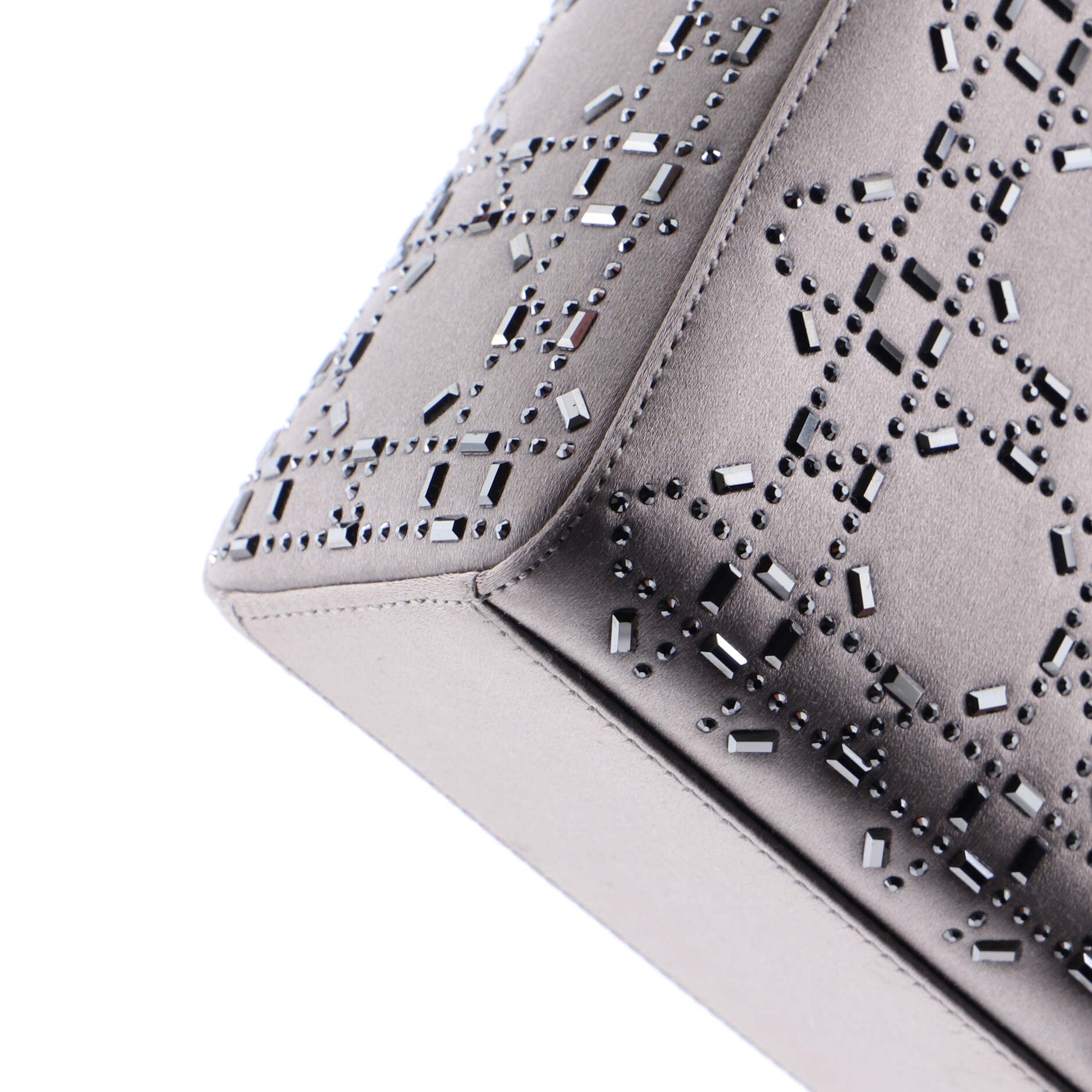 Lady Dior Bag Crystal Embellished Cannage Quilt Satin Mini