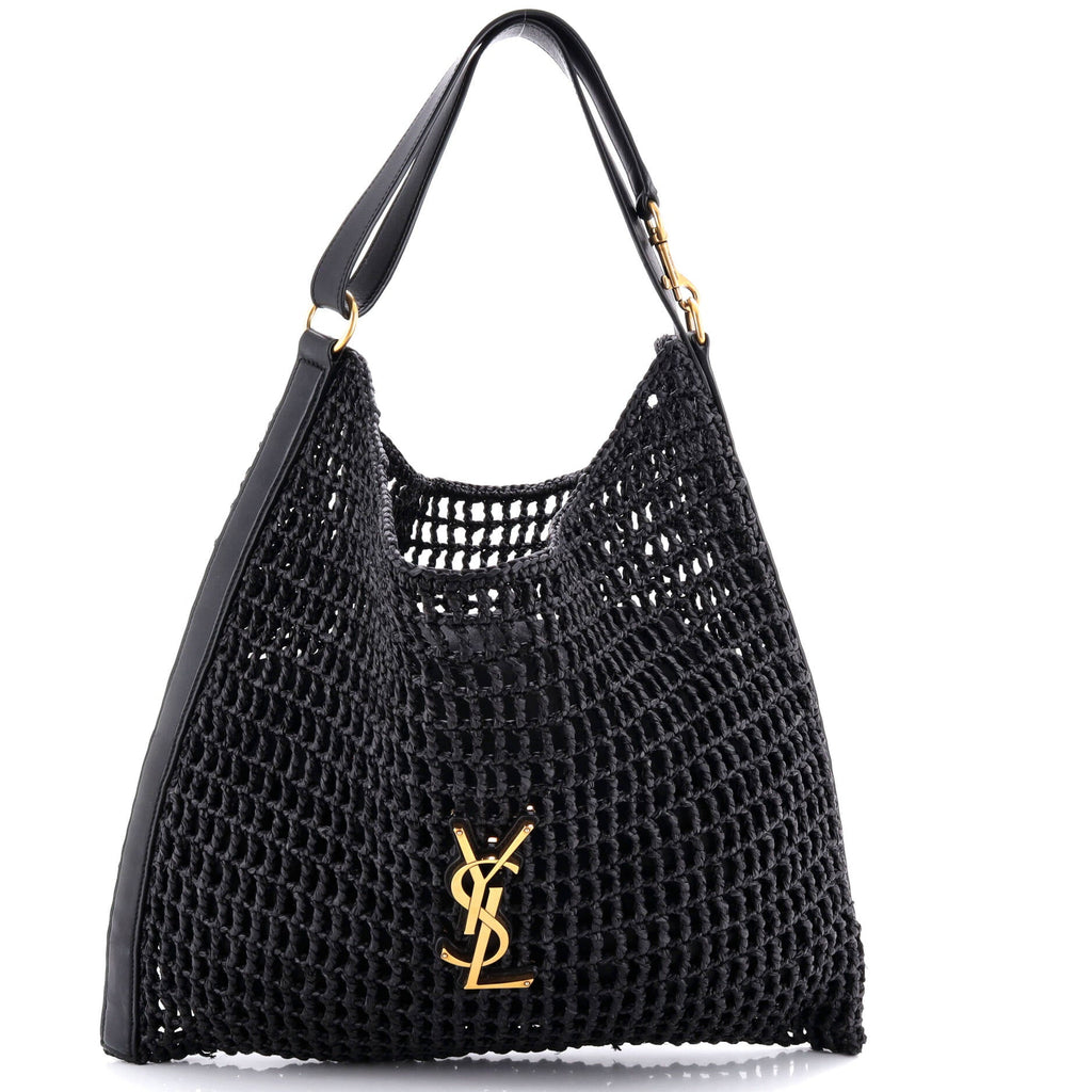 Oxalis Shoulder Bag Raffia Crochet with Leather