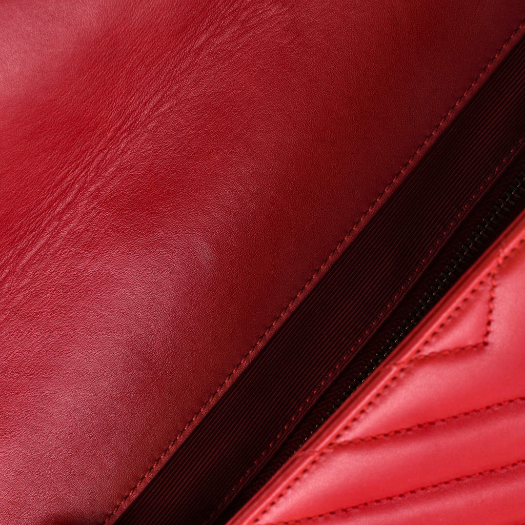 Classic Monogram Envelope Satchel Matelasse Chevron Leather Large