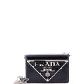 Maxi Triangle Logo Chain Flap Bag Brushed Leather Small