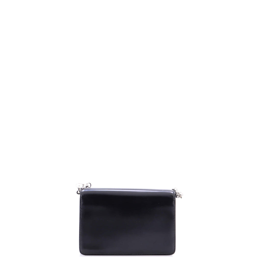 Maxi Triangle Logo Chain Flap Bag Brushed Leather Small