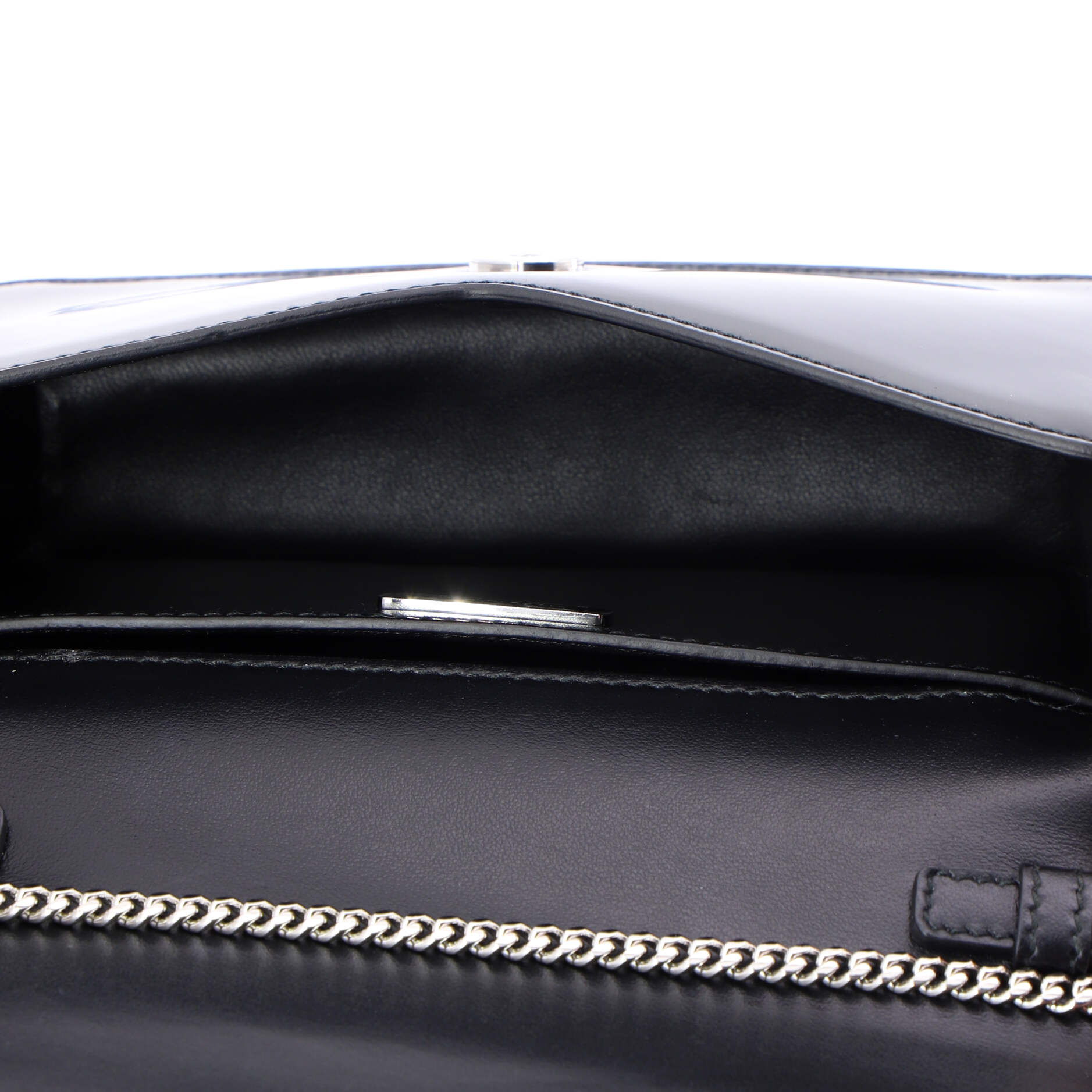 Maxi Triangle Logo Chain Flap Bag Brushed Leather Small