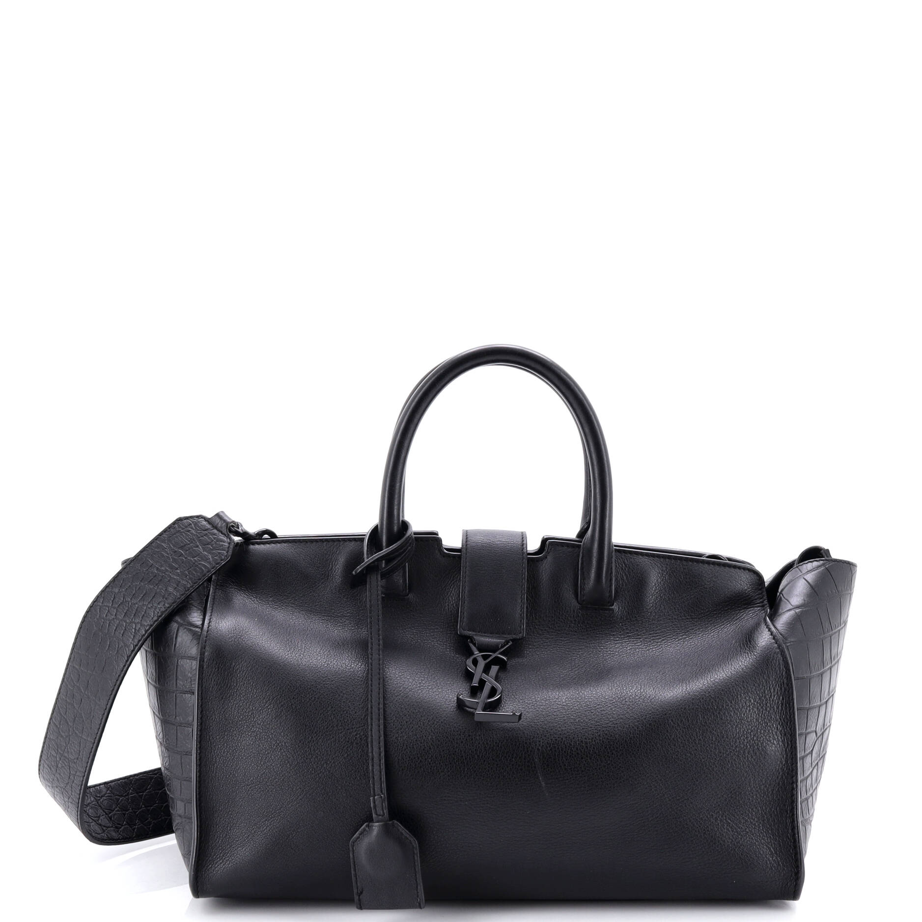 Monogram Cabas Downtown Leather with Crocodile Embossed Leather Small