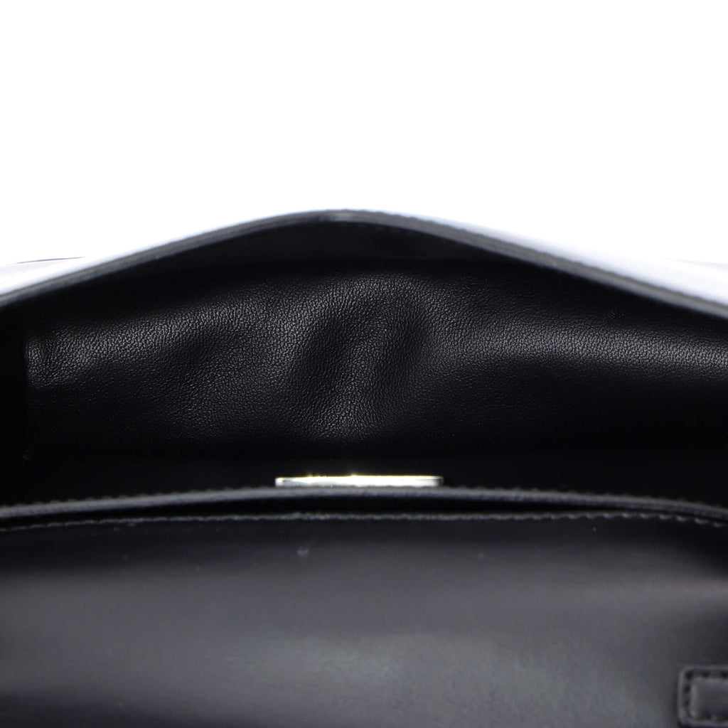 Maxi Triangle Logo Chain Flap Bag Brushed Leather Small