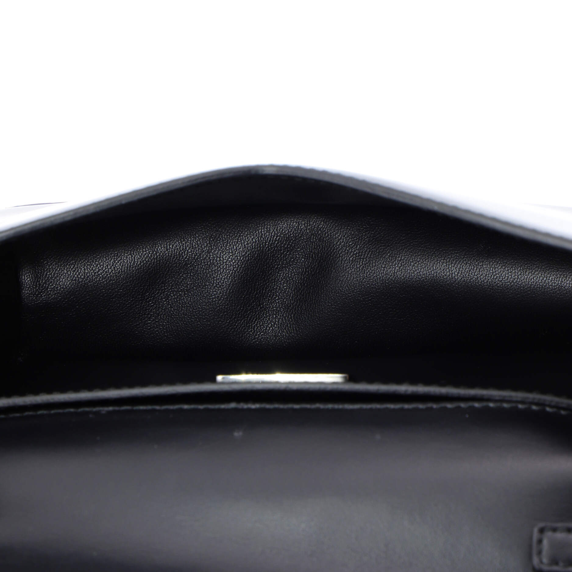 Maxi Triangle Logo Chain Flap Bag Brushed Leather Small