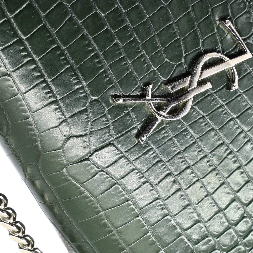 Sunset Crossbody Bag Crocodile Embossed Leather Medium