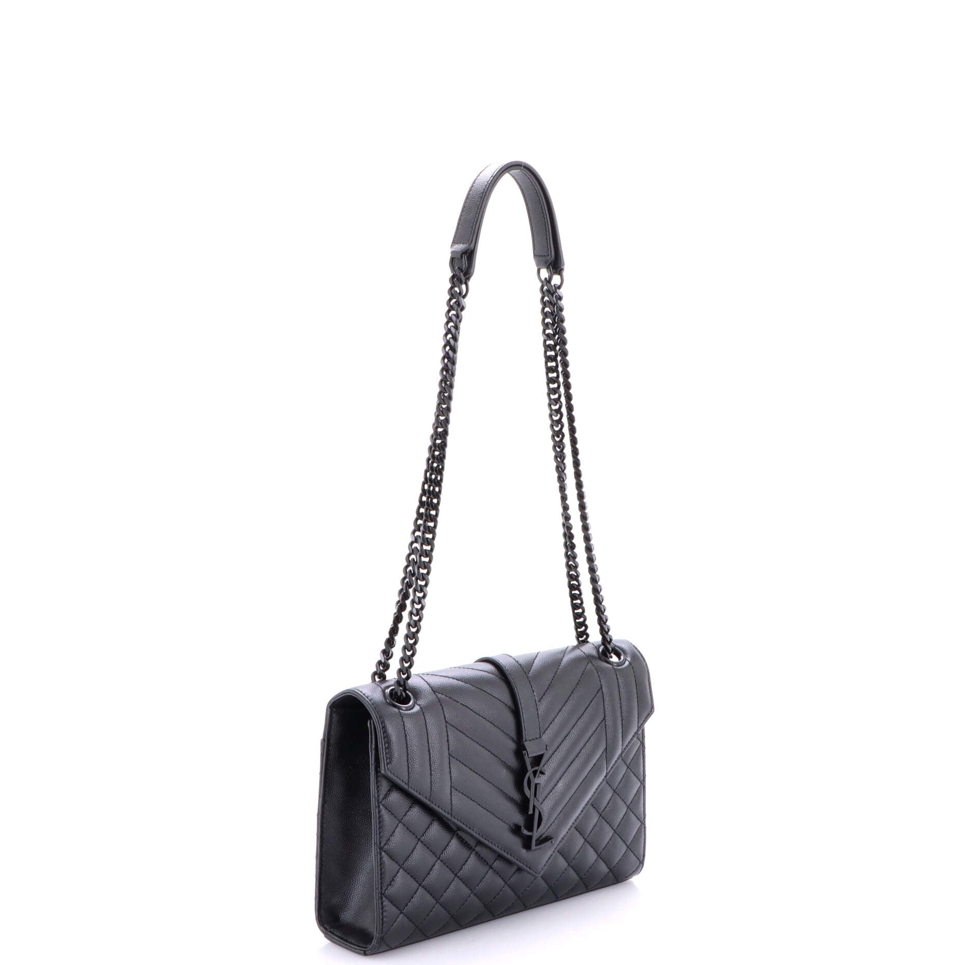 Classic Monogram Envelope Satchel Mixed Matelasse Leather Medium