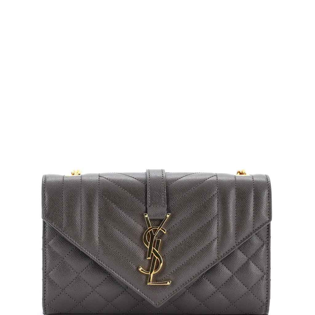 Classic Monogram Envelope Satchel Mixed Matelasse Leather Small