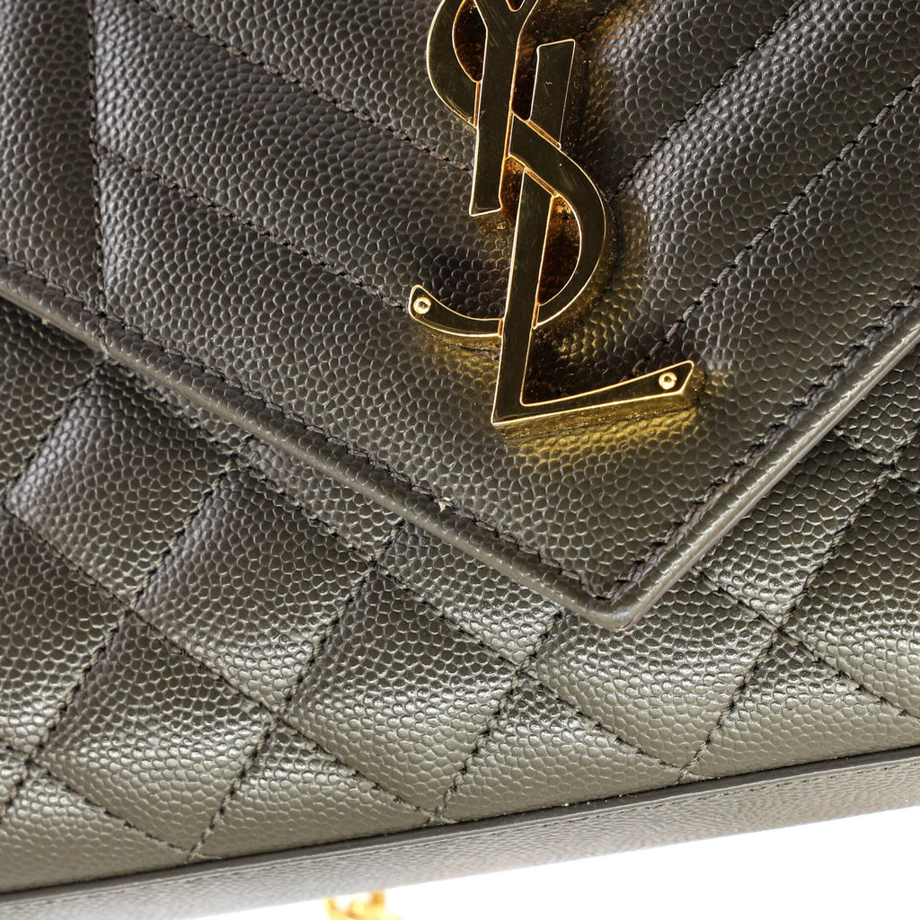 Classic Monogram Envelope Satchel Mixed Matelasse Leather Small
