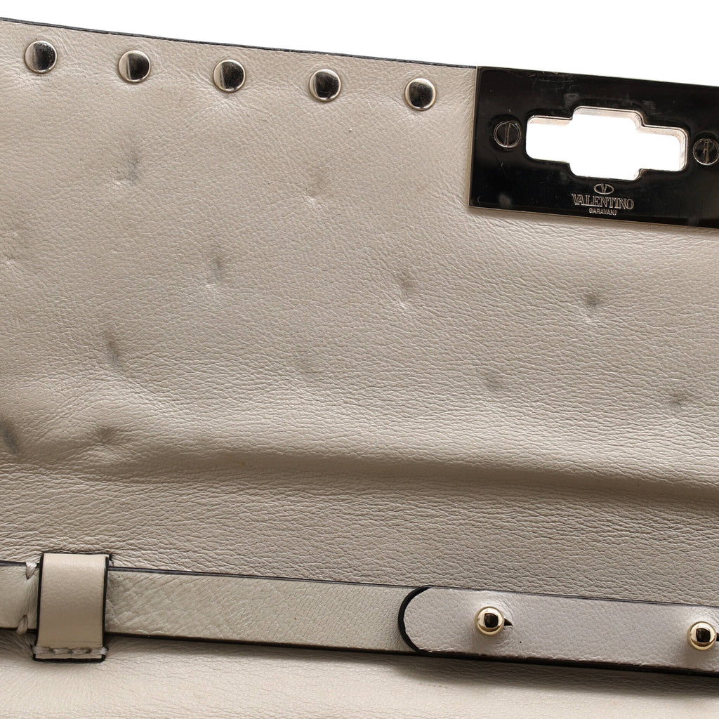 Rockstud Spike Wallet on Chain Quilted Leather Small