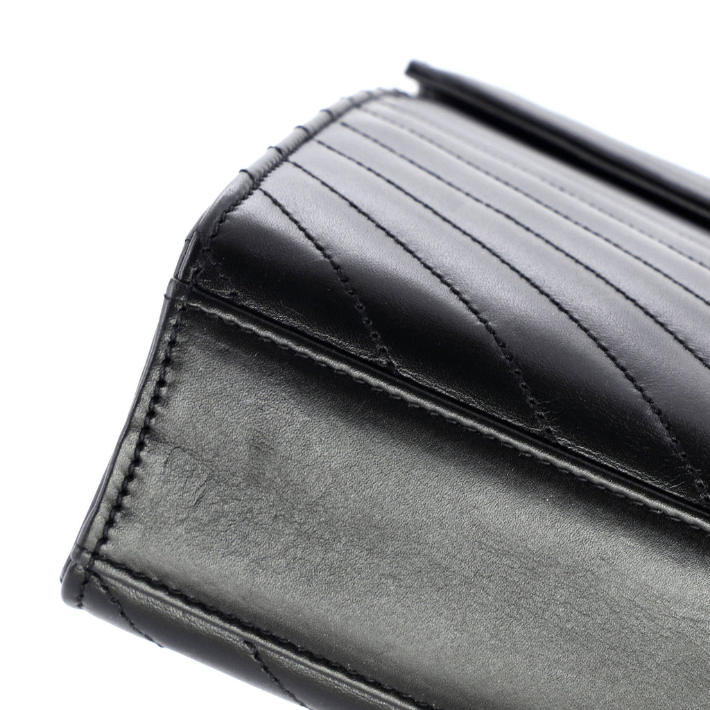 Classic Monogram Envelope Satchel Matelasse Chevron Leather Large