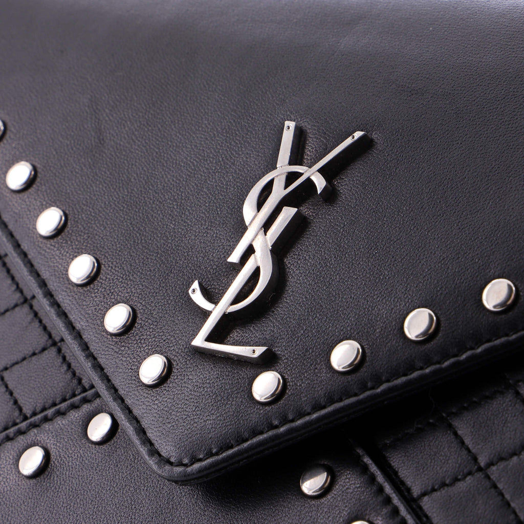 Gaby Chain Shoulder Bag Studded Quilted Leather