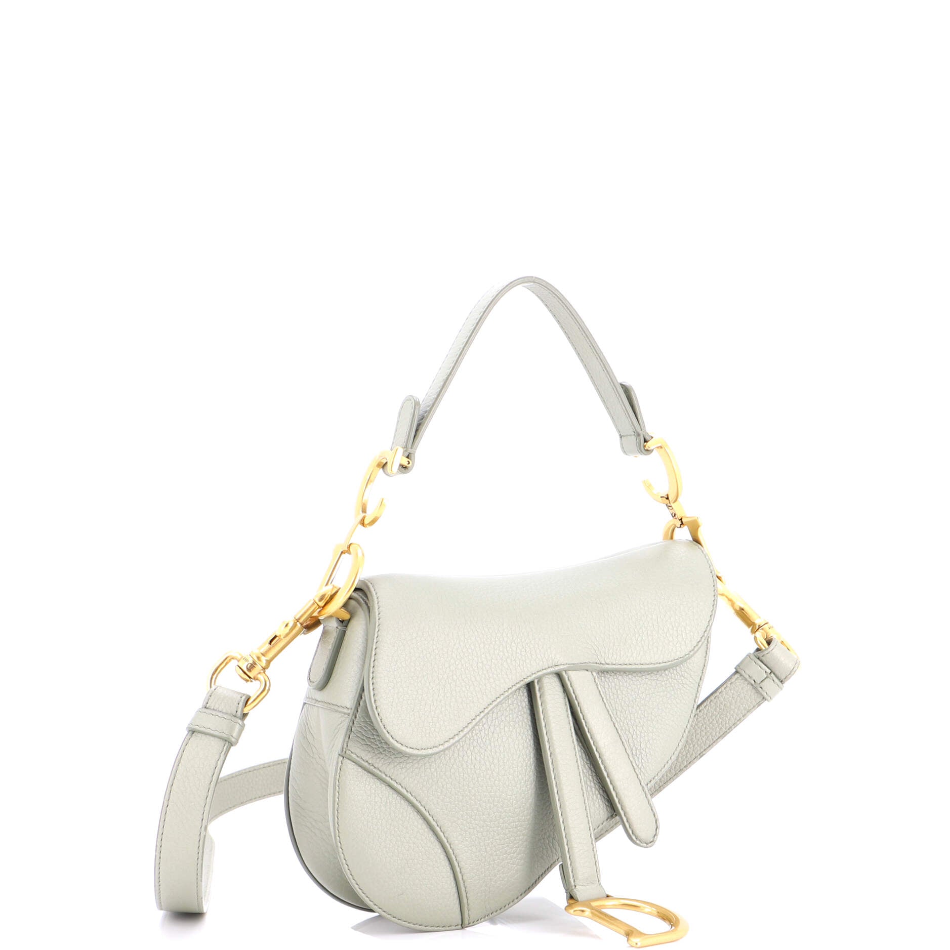 Saddle Handbag with Strap Leather Mini