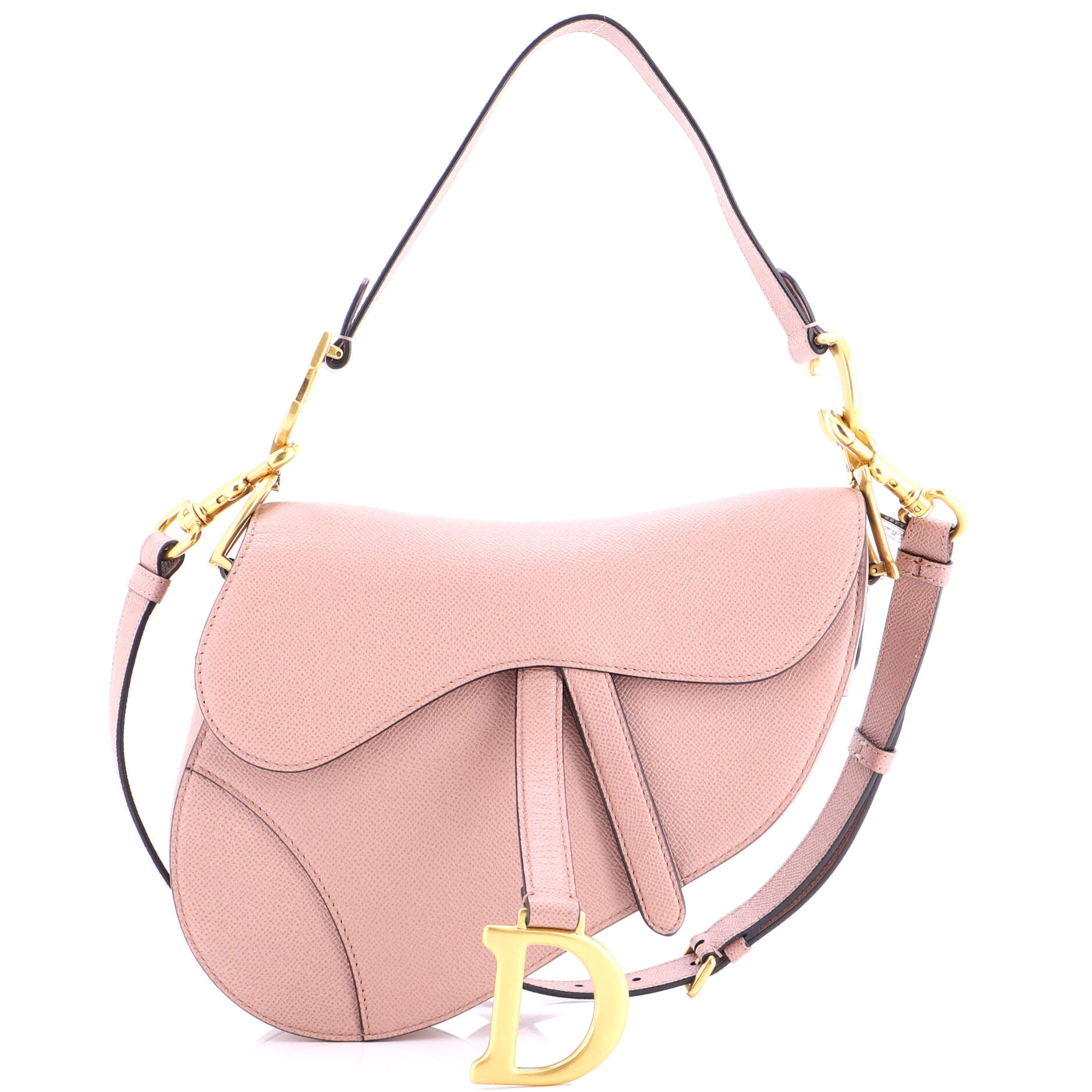 Saddle Handbag with Strap Leather Medium