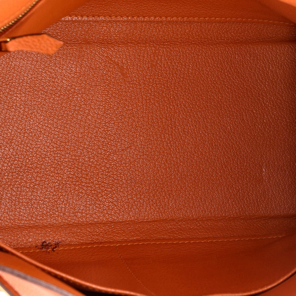 Kelly Handbag Feu Togo with Gold Hardware 28