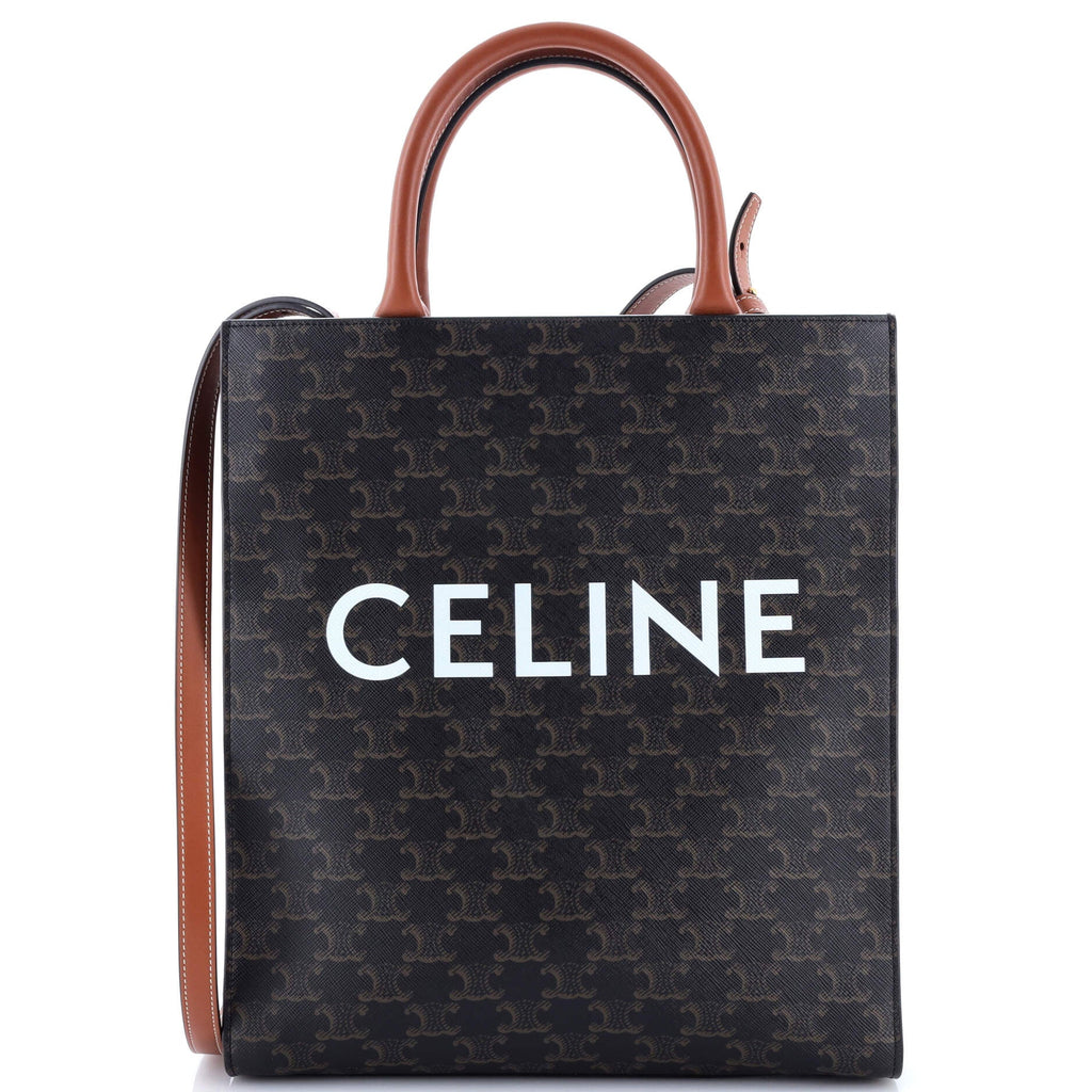 Vertical Cabas Tote Triomphe Coated Canvas Small