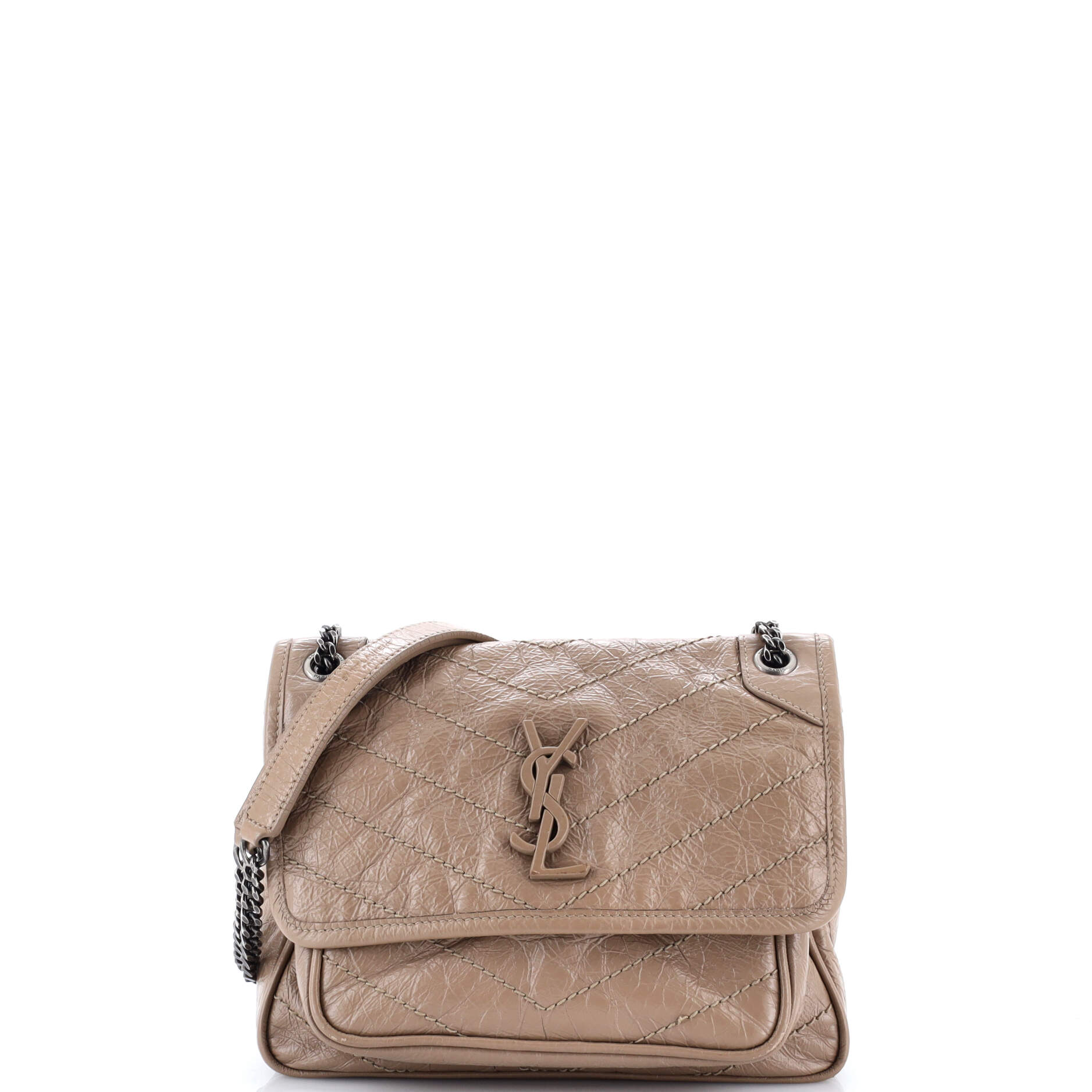 Niki Chain Flap Bag Matelasse Chevron Leather Baby