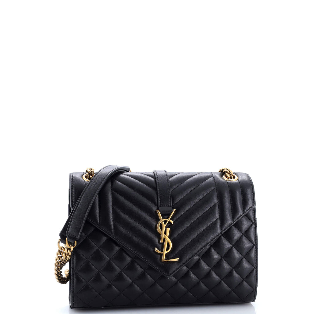 Classic Monogram Envelope Satchel Mixed Matelasse Leather Medium