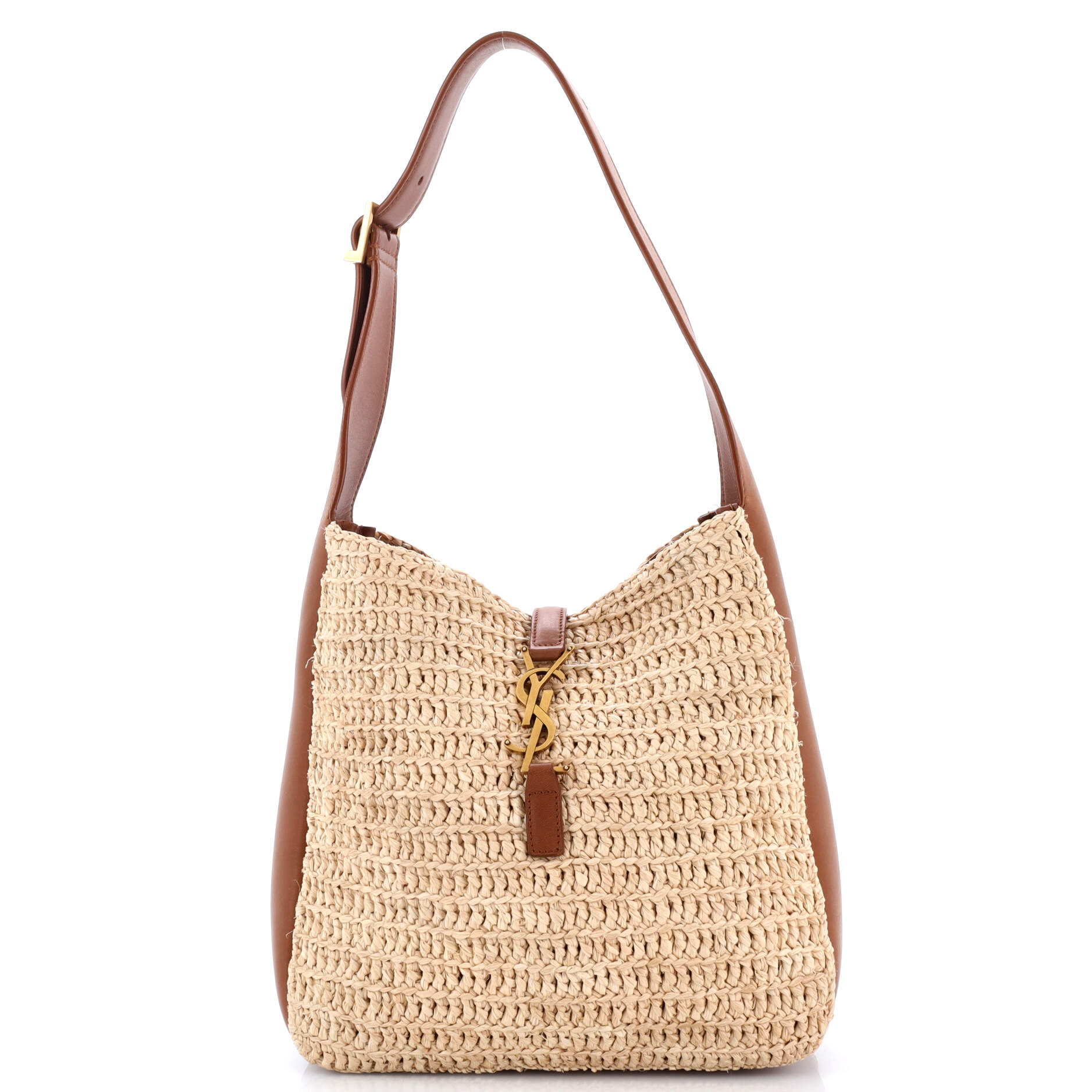 Le 5 a 7 Supple Hobo Raffia and Leather Small