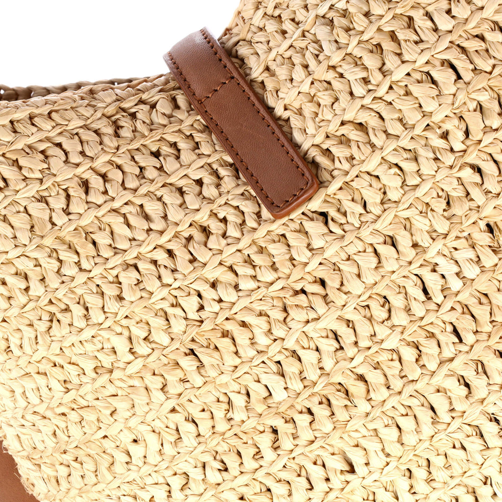 Le 5 a 7 Supple Hobo Raffia and Leather Small
