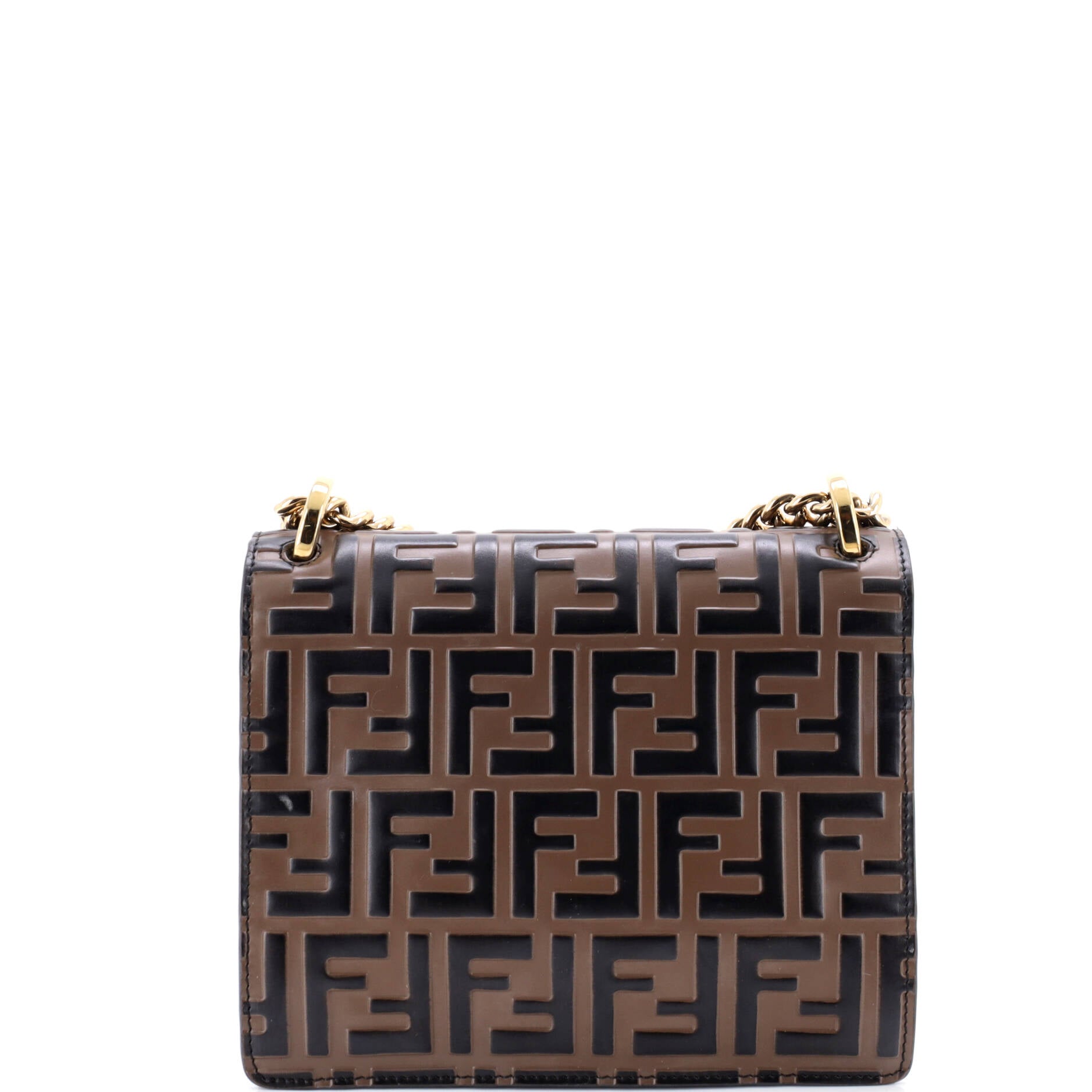 Kan U Shoulder Bag Zucca Embossed Leather Small