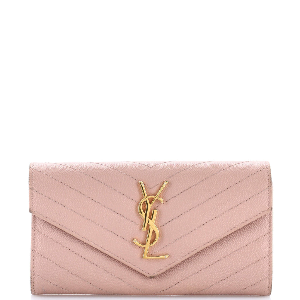 Classic Monogram Flap Wallet Matelasse Chevron Leather Large
