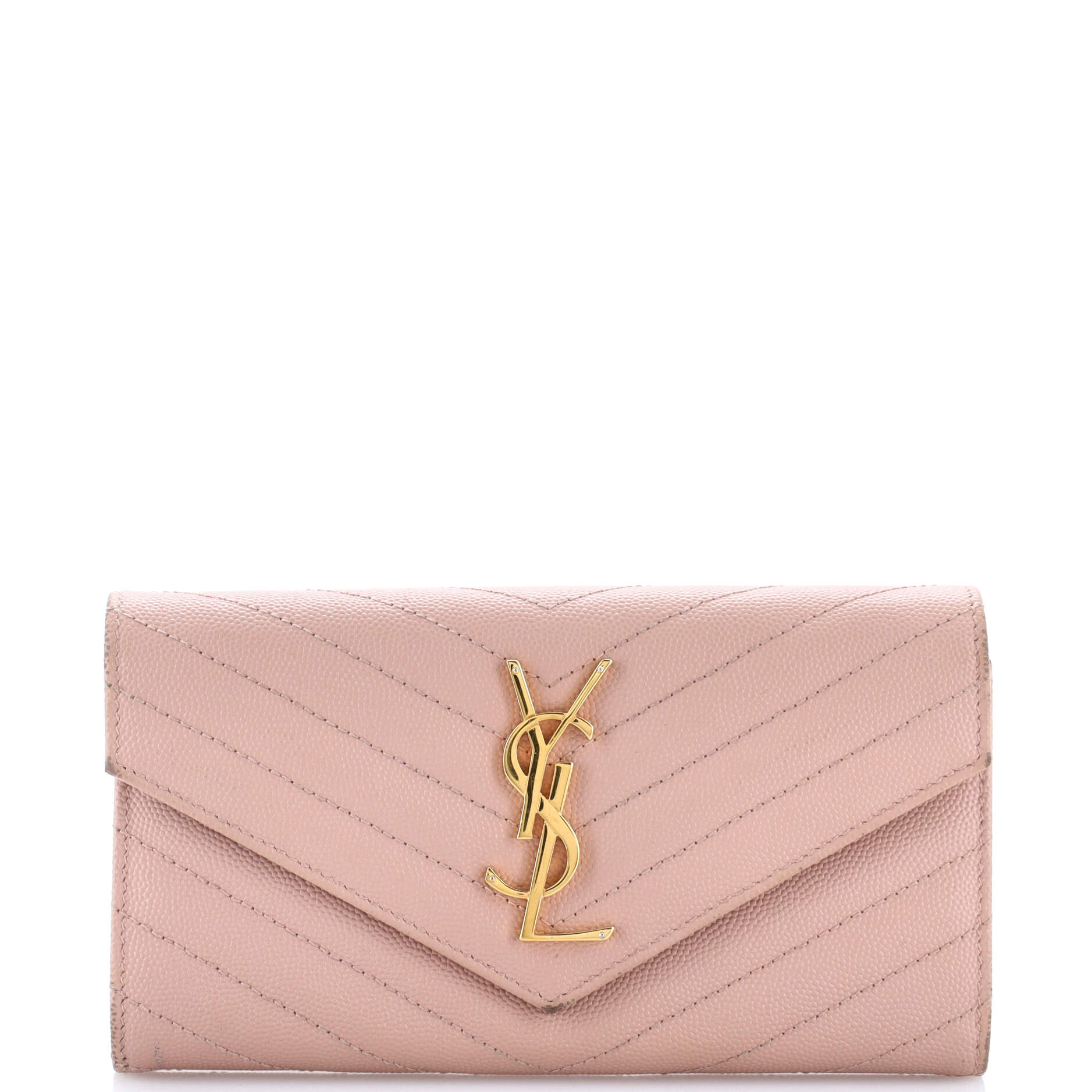 Classic Monogram Flap Wallet Matelasse Chevron Leather Large