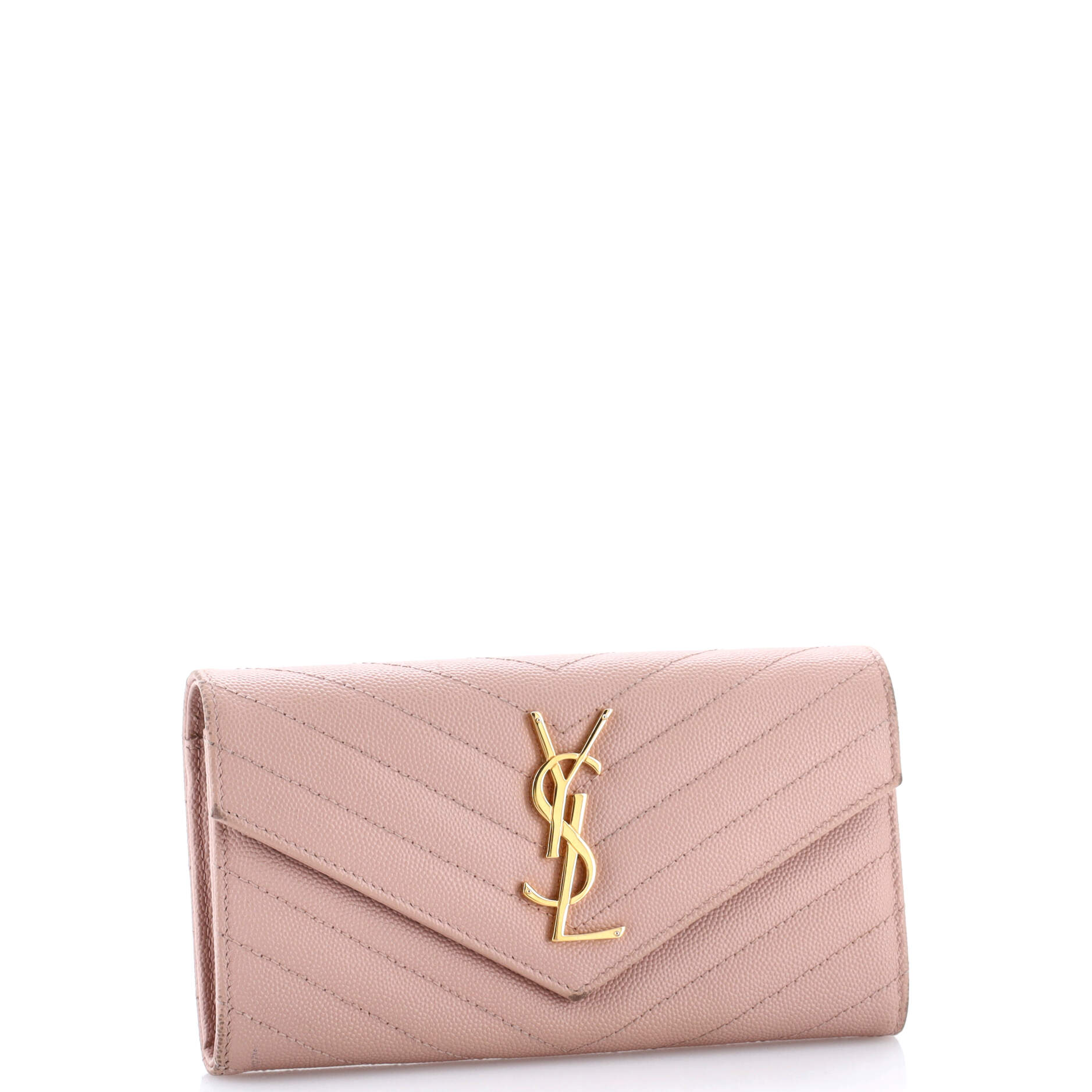 Classic Monogram Flap Wallet Matelasse Chevron Leather Large