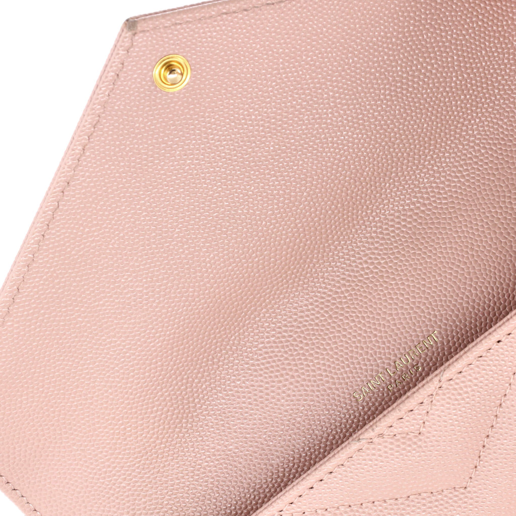 Classic Monogram Flap Wallet Matelasse Chevron Leather Large