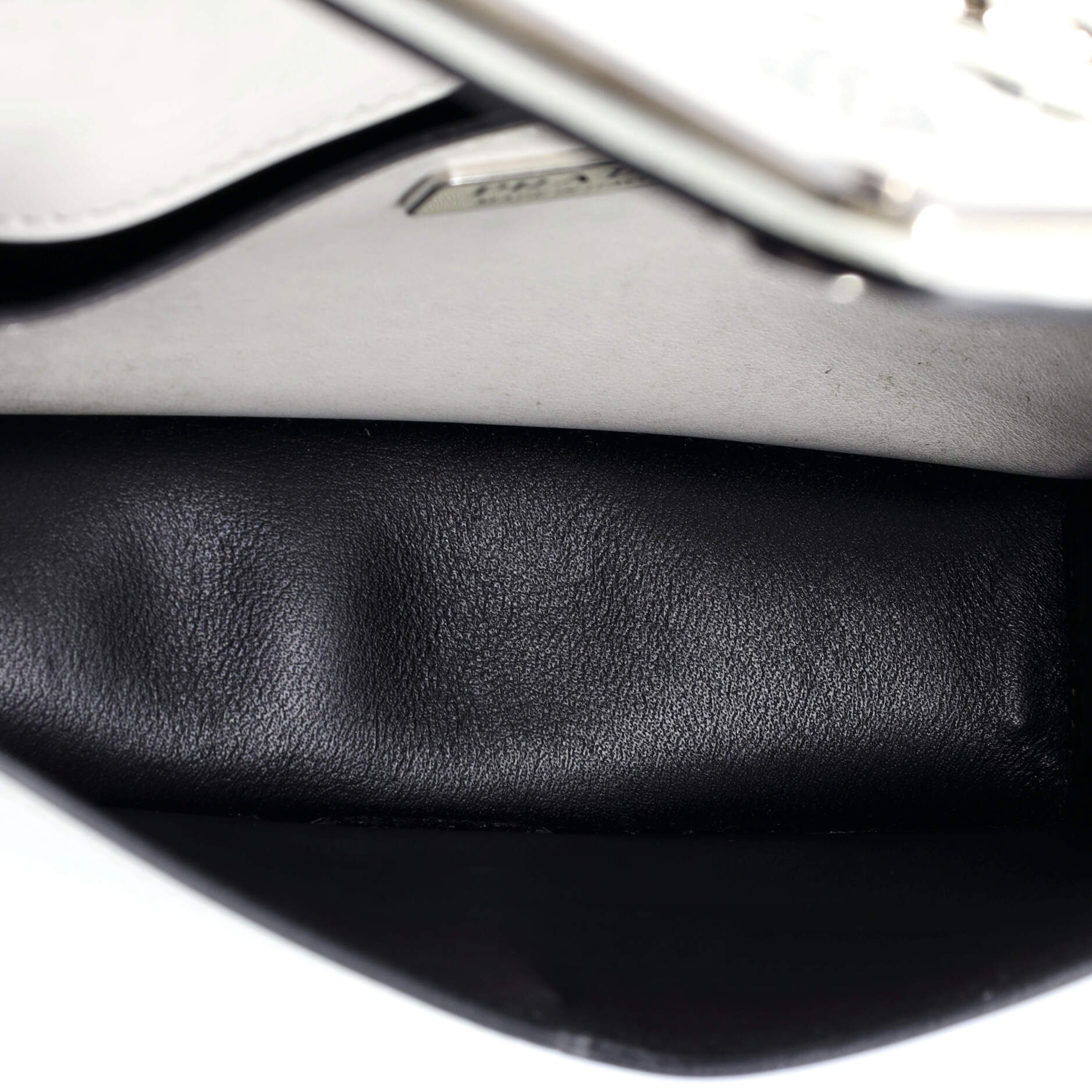 Maxi Triangle Logo Chain Flap Bag Brushed Leather Small