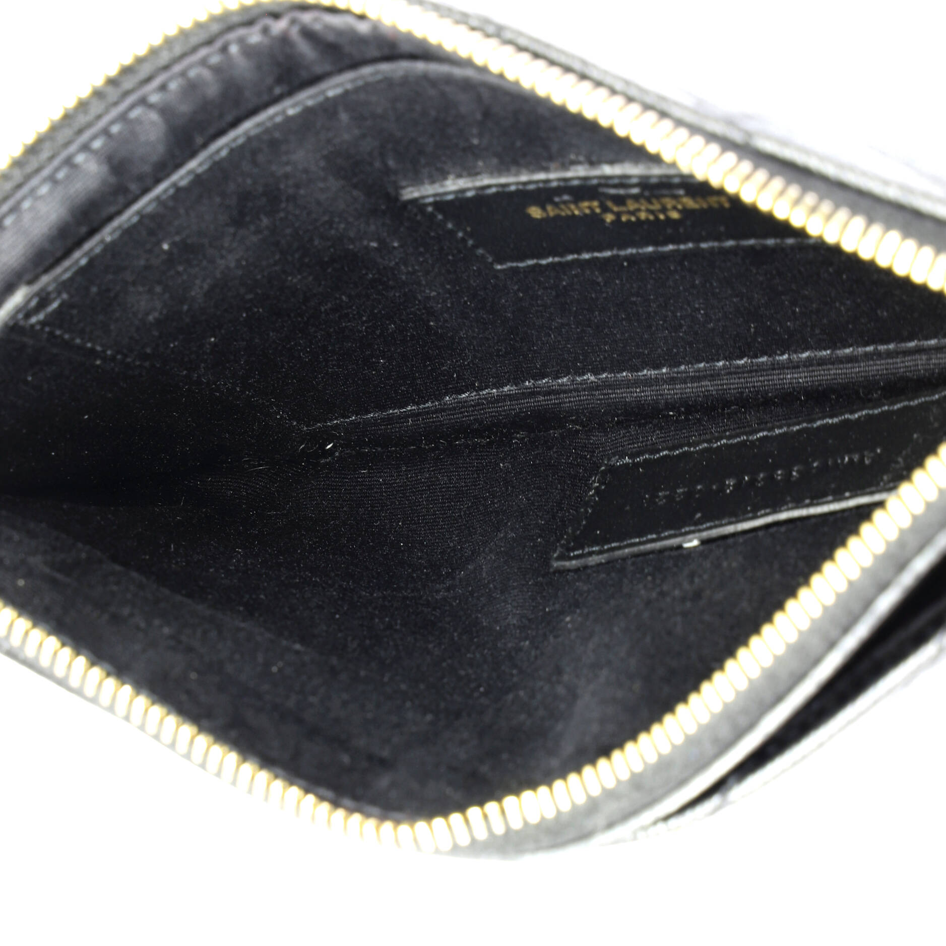 Classic Monogram Zip Bill Pouch Matelasse Chevron Leather Medium