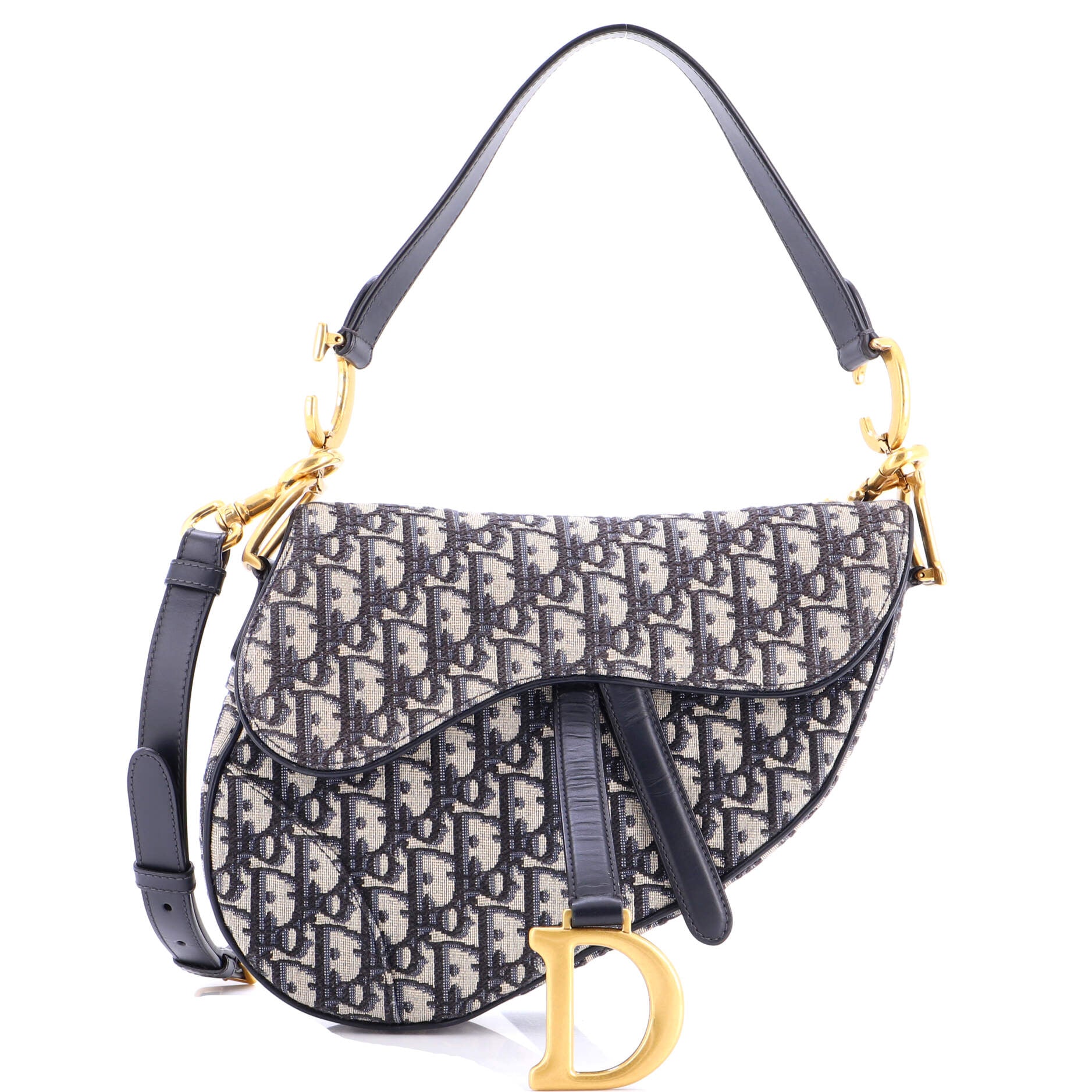 Saddle Handbag with Strap Oblique Canvas Medium