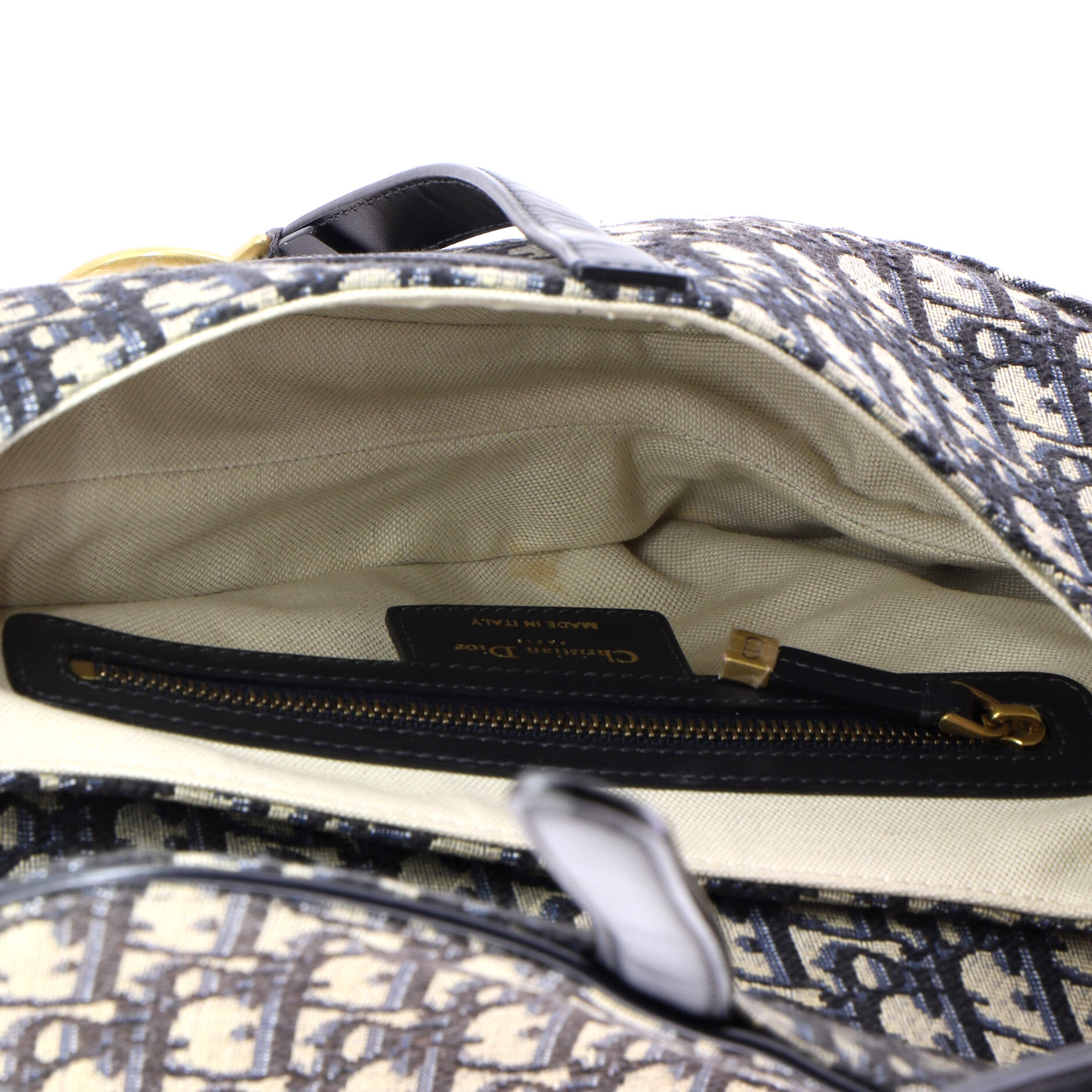 Saddle Handbag with Strap Oblique Canvas Medium