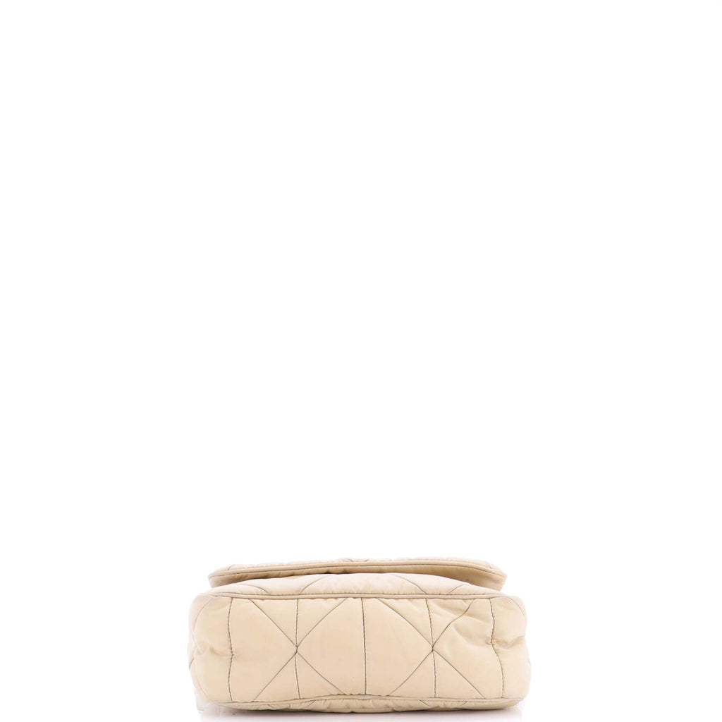 Padded Flap Shoulder Bag Quilted Tessuto