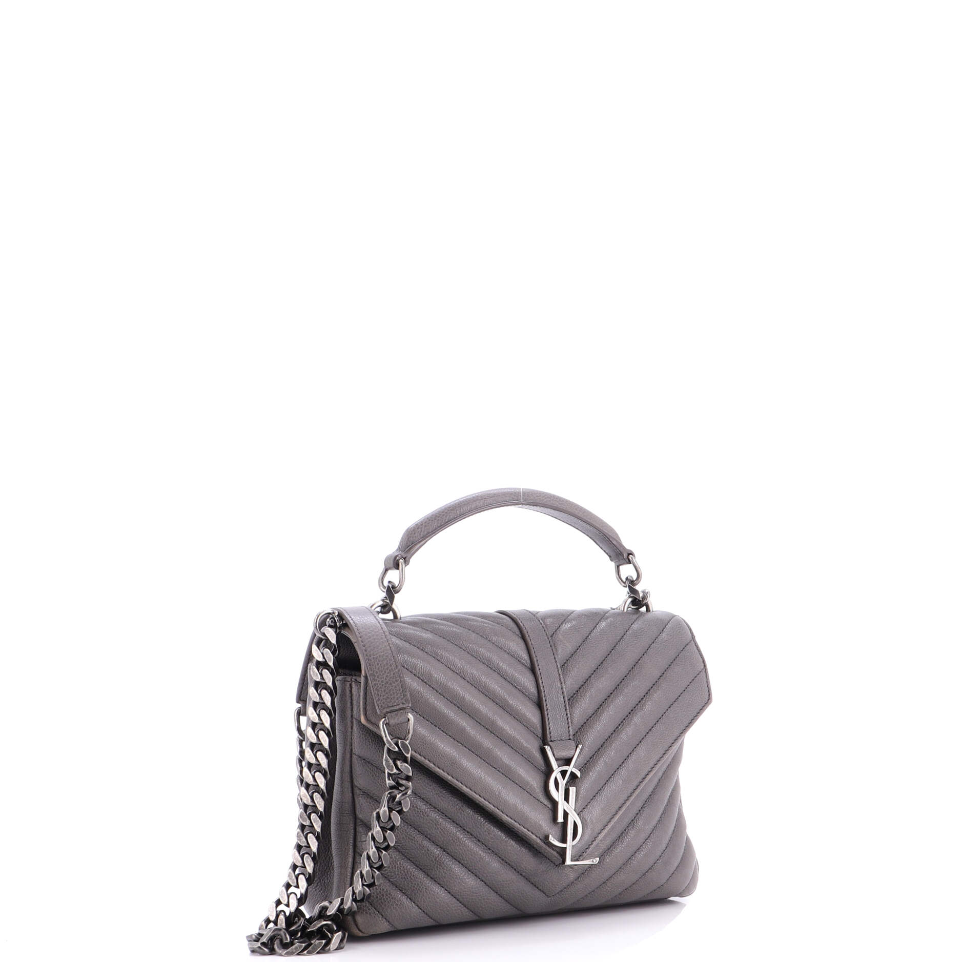 Classic Monogram College Bag Matelasse Chevron Leather Medium