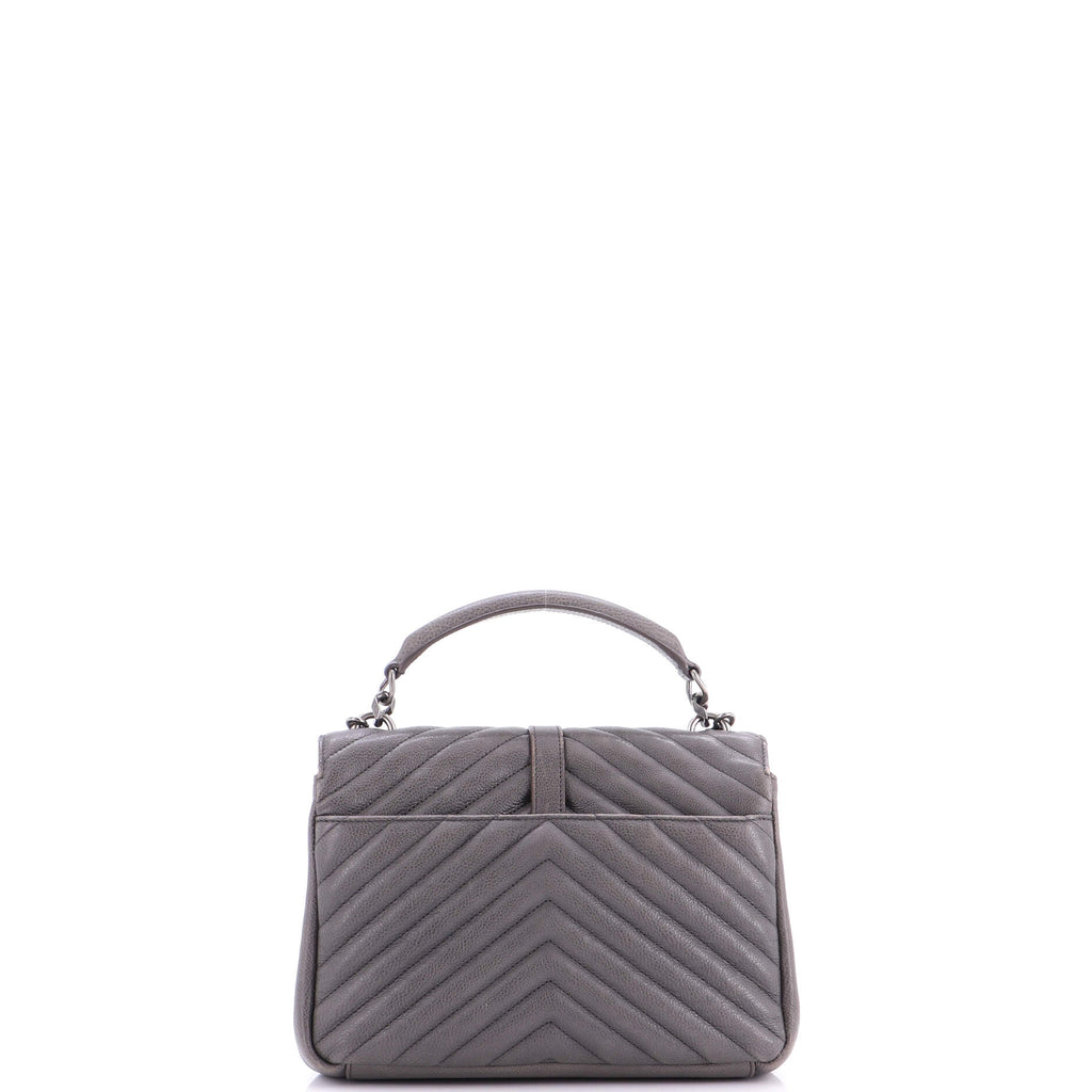Classic Monogram College Bag Matelasse Chevron Leather Medium