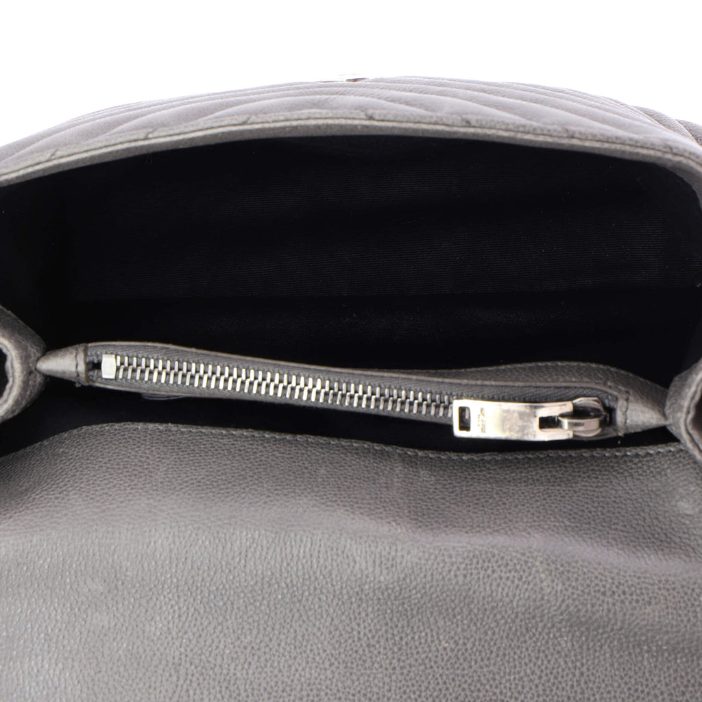 Classic Monogram College Bag Matelasse Chevron Leather Medium