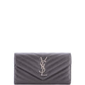 Classic Monogram Flap Wallet Matelasse Chevron Leather Large