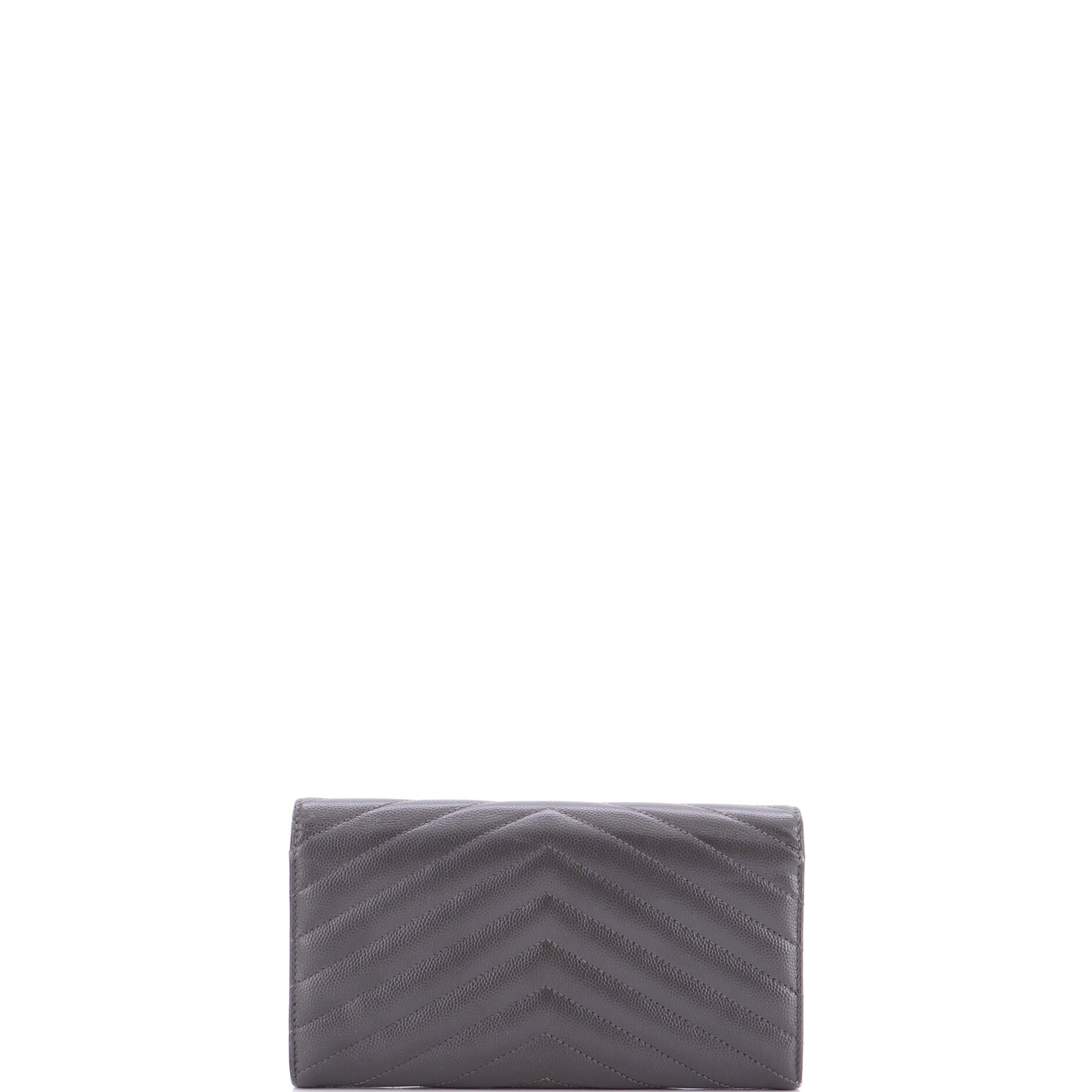Classic Monogram Flap Wallet Matelasse Chevron Leather Large