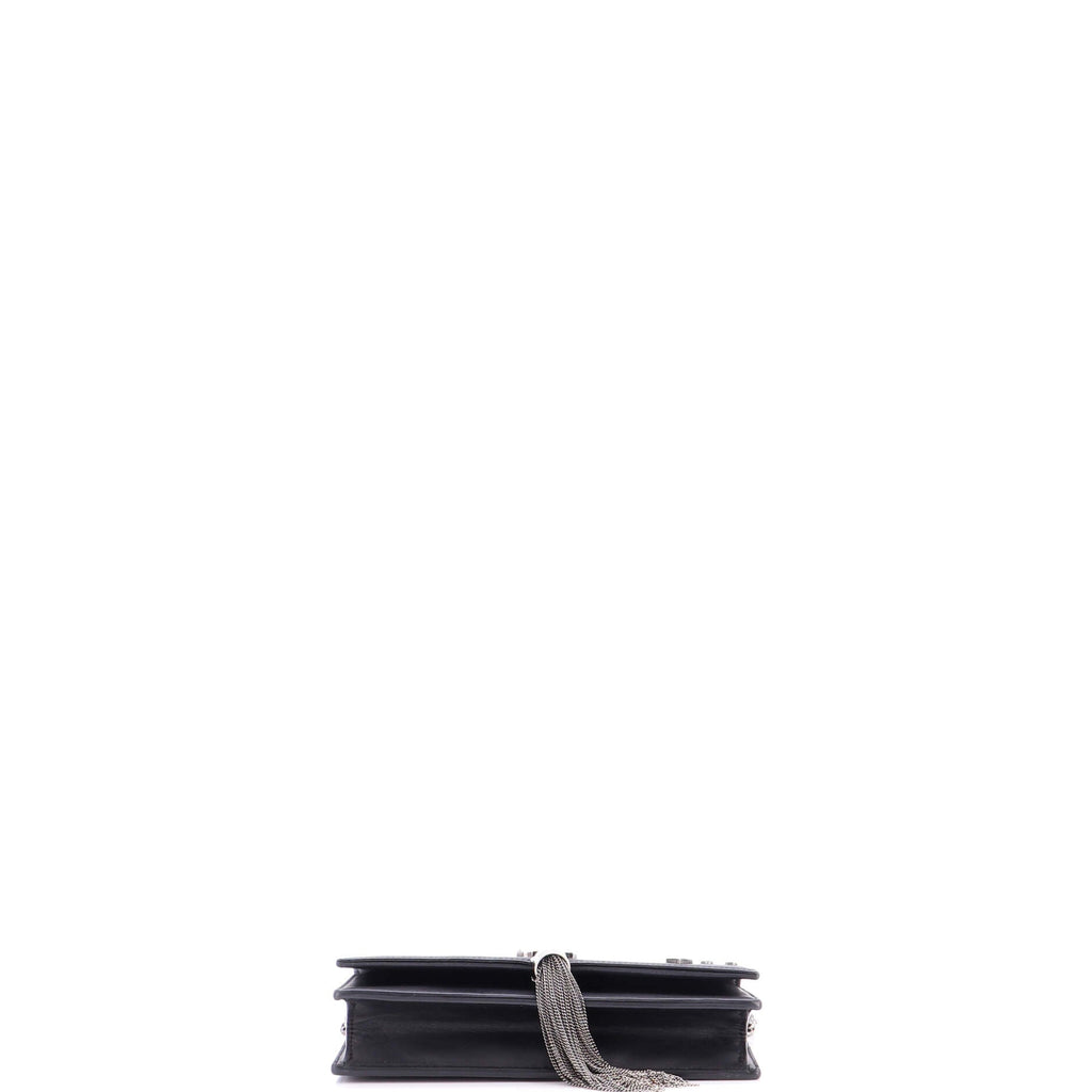 Classic Monogram Tassel Chain Wallet Embellished Leather Small