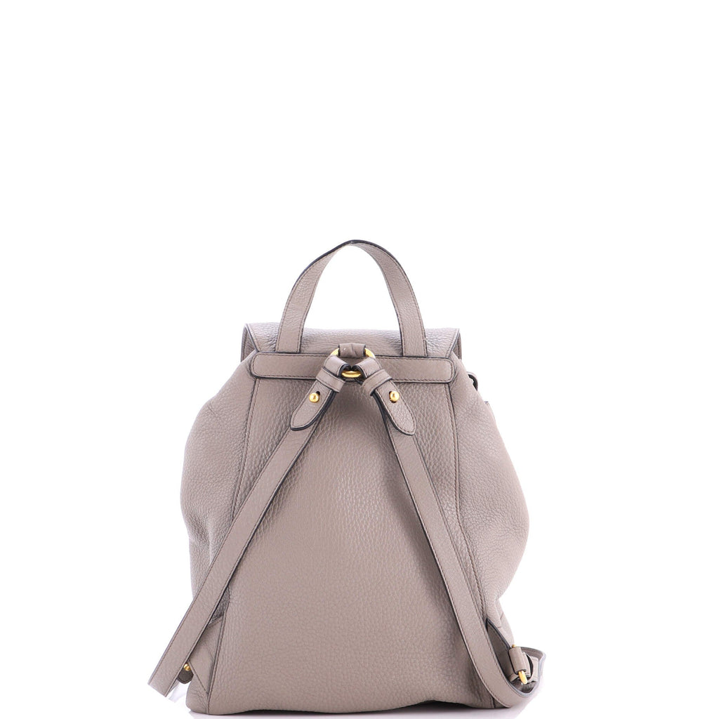 Front Pocket Drawstring Backpack Vitello Daino Medium