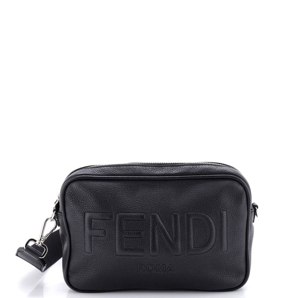 Logo Camera Bag Embossed Leather