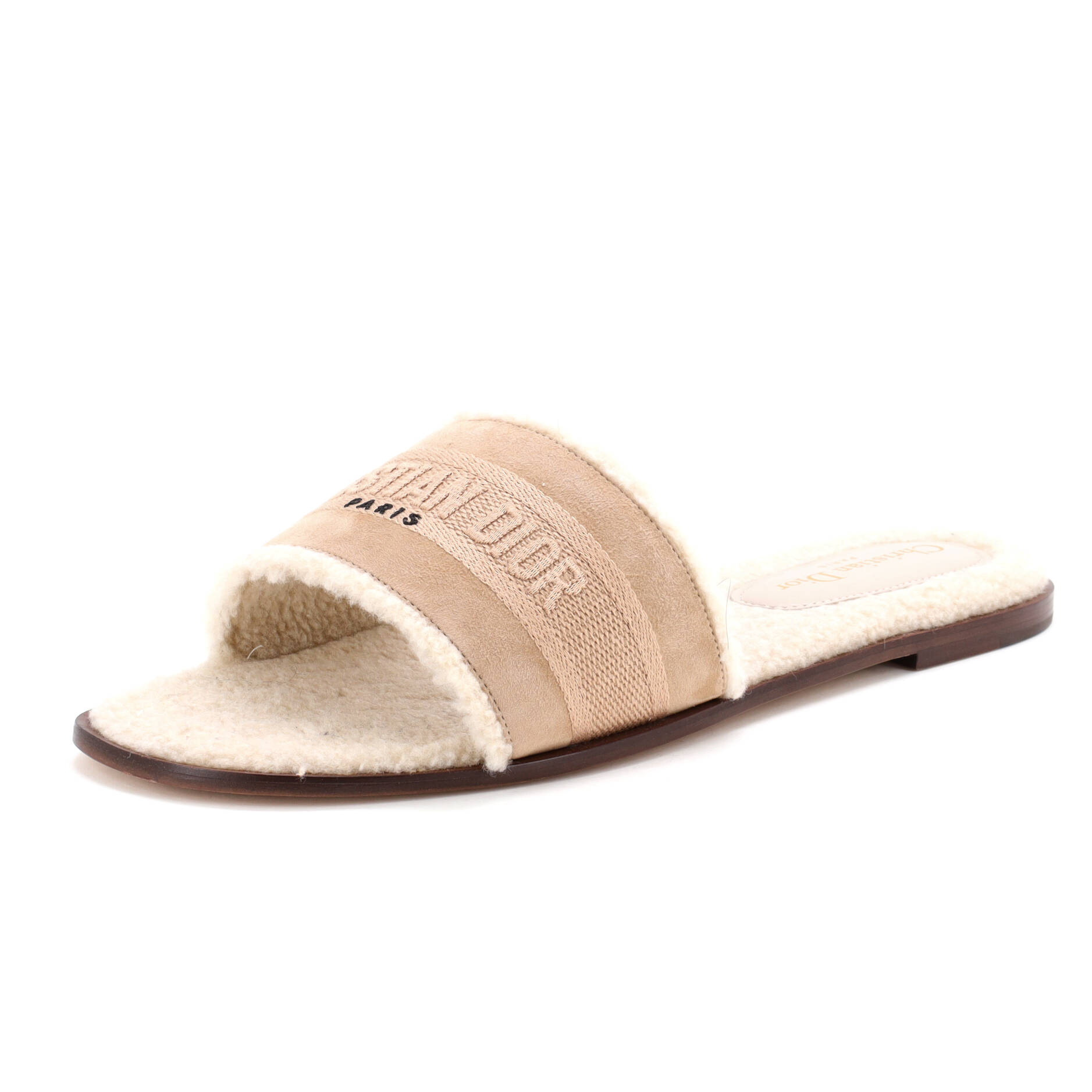 Women's Dway Slide Sandals Suede with Shearling