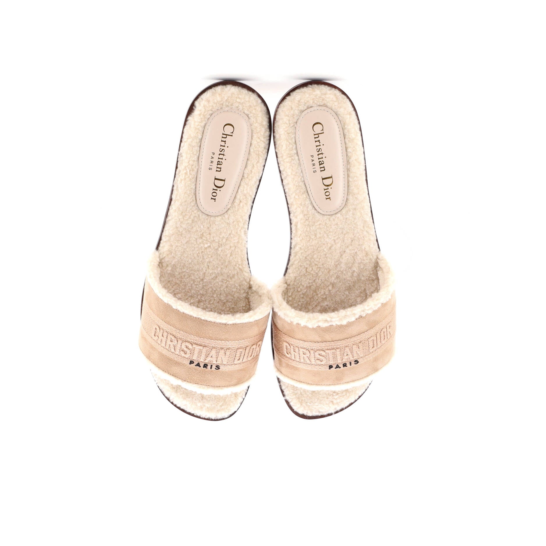 Women's Dway Slide Sandals Suede with Shearling