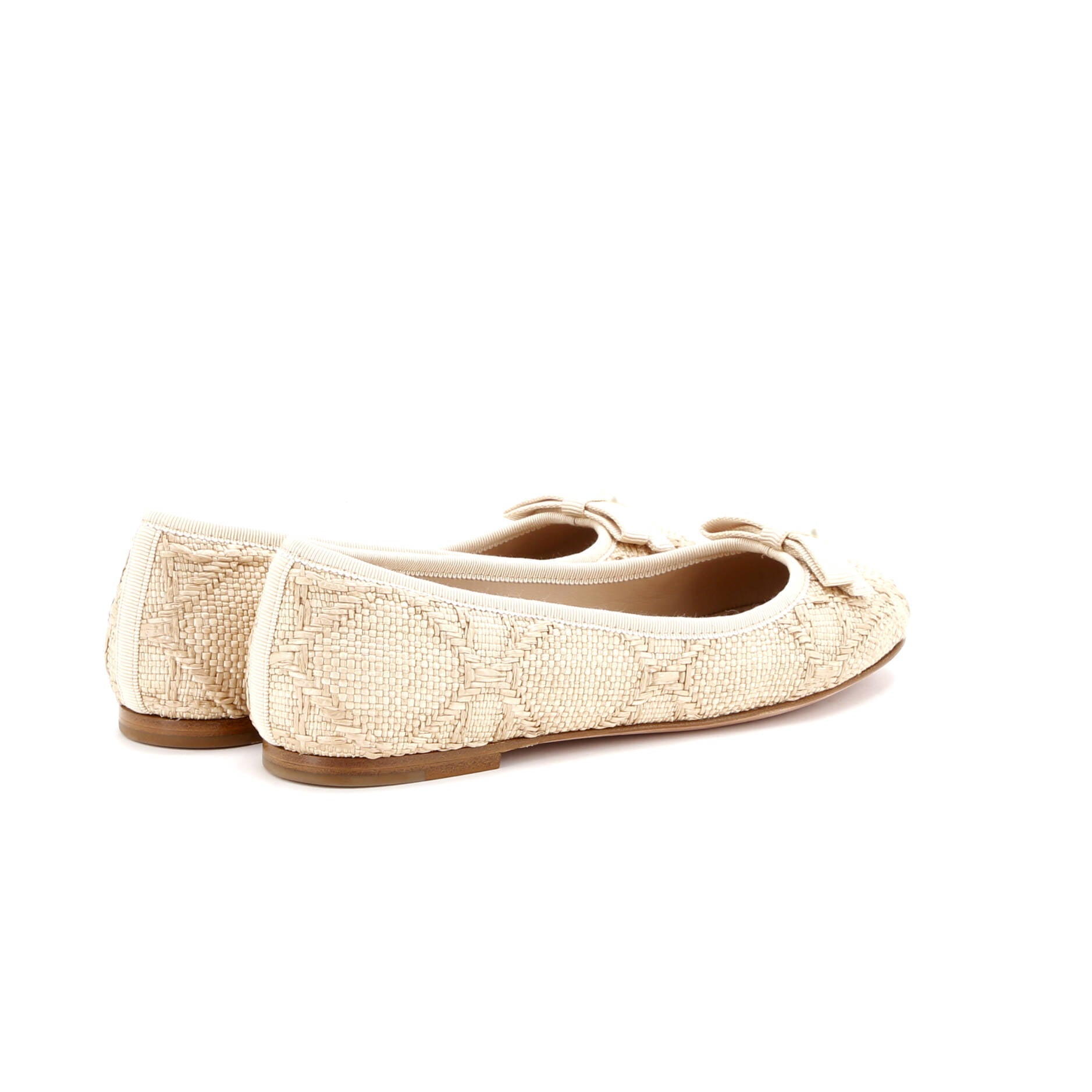 Women's Dior Ballet Flats Cannage Quilt Raffia