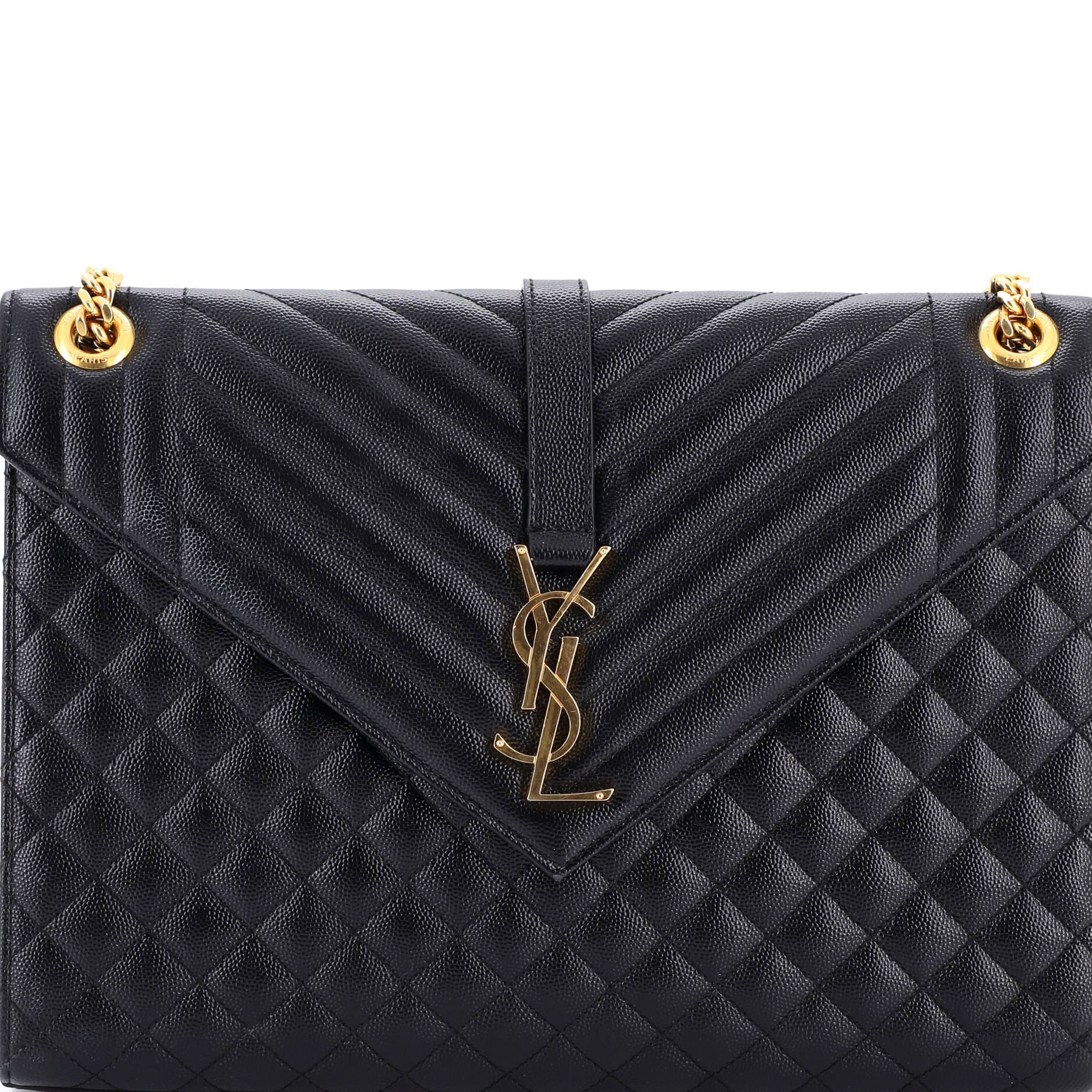 Classic Monogram Envelope Satchel Mixed Matelasse Leather Large