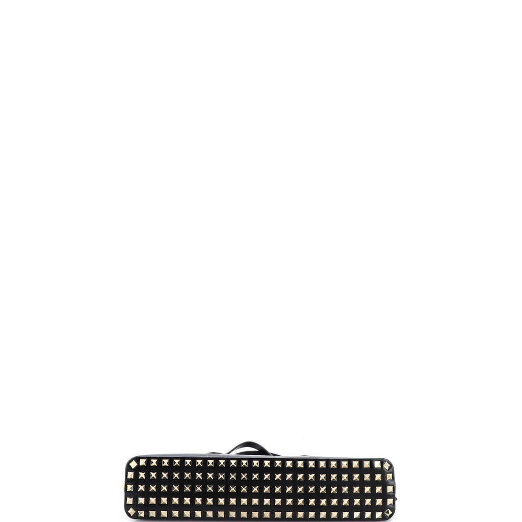Rockstud Zip Up Top Handle Bag Leather East West
