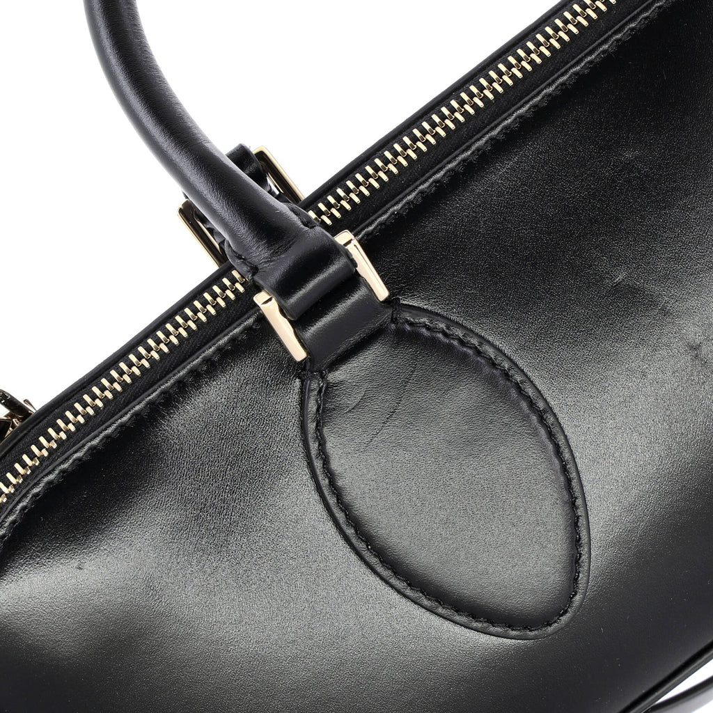 Rockstud Zip Up Top Handle Bag Leather East West