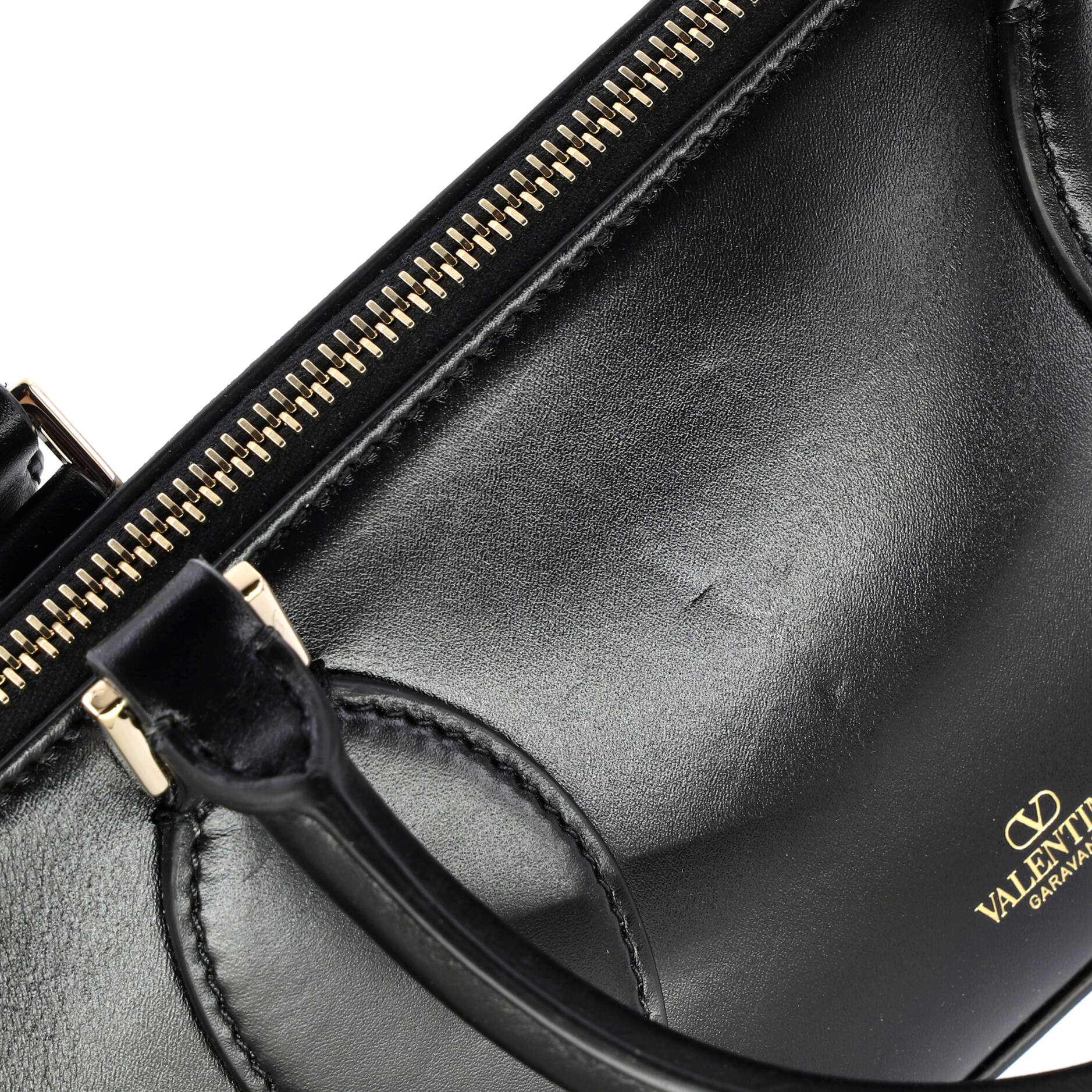 Rockstud Zip Up Top Handle Bag Leather East West