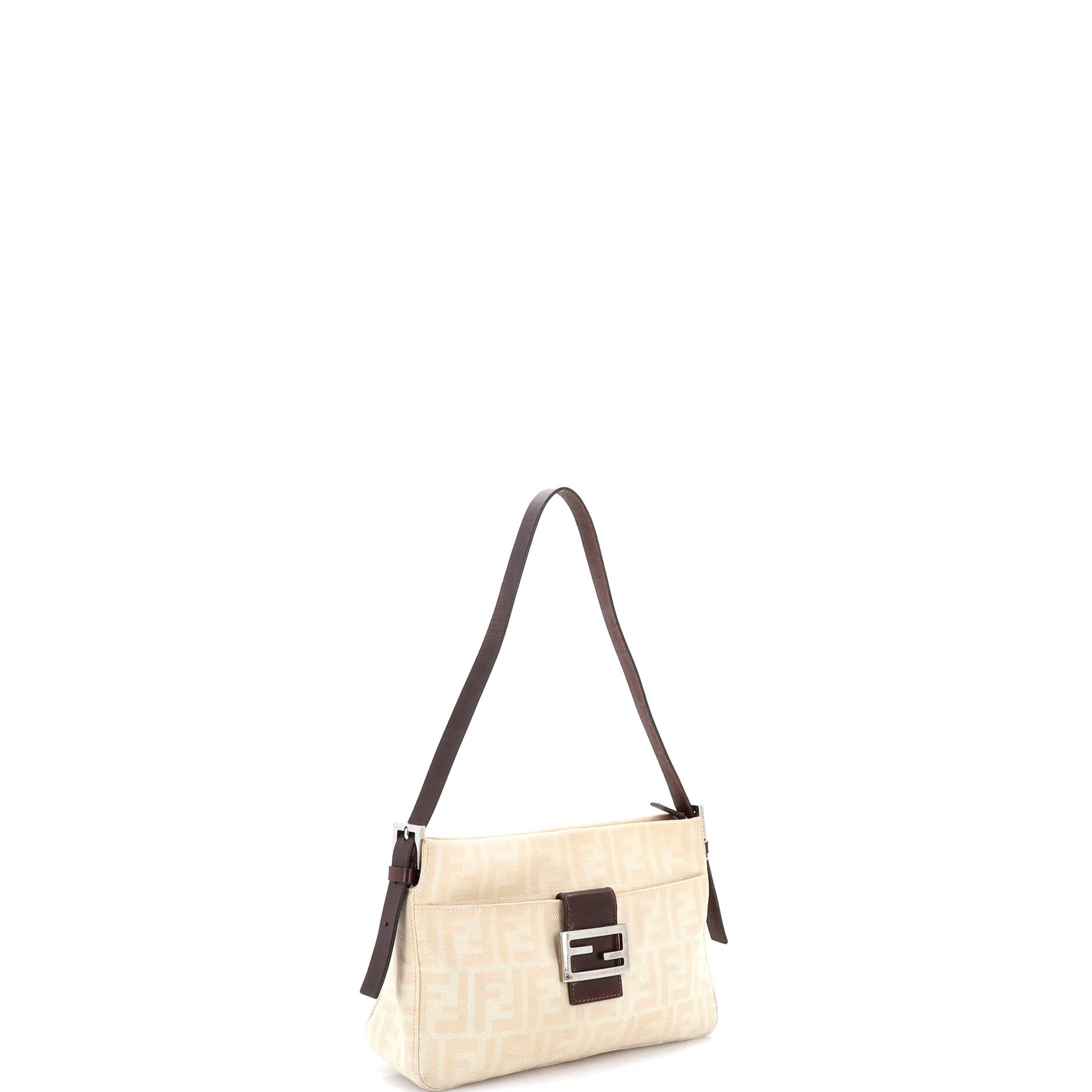 Vintage Pocket Shoulder Bag Zucca Canvas Small